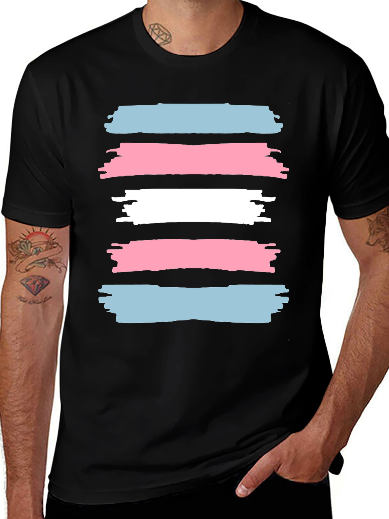 Transgender Pride Brush Stroke Graphic Tee