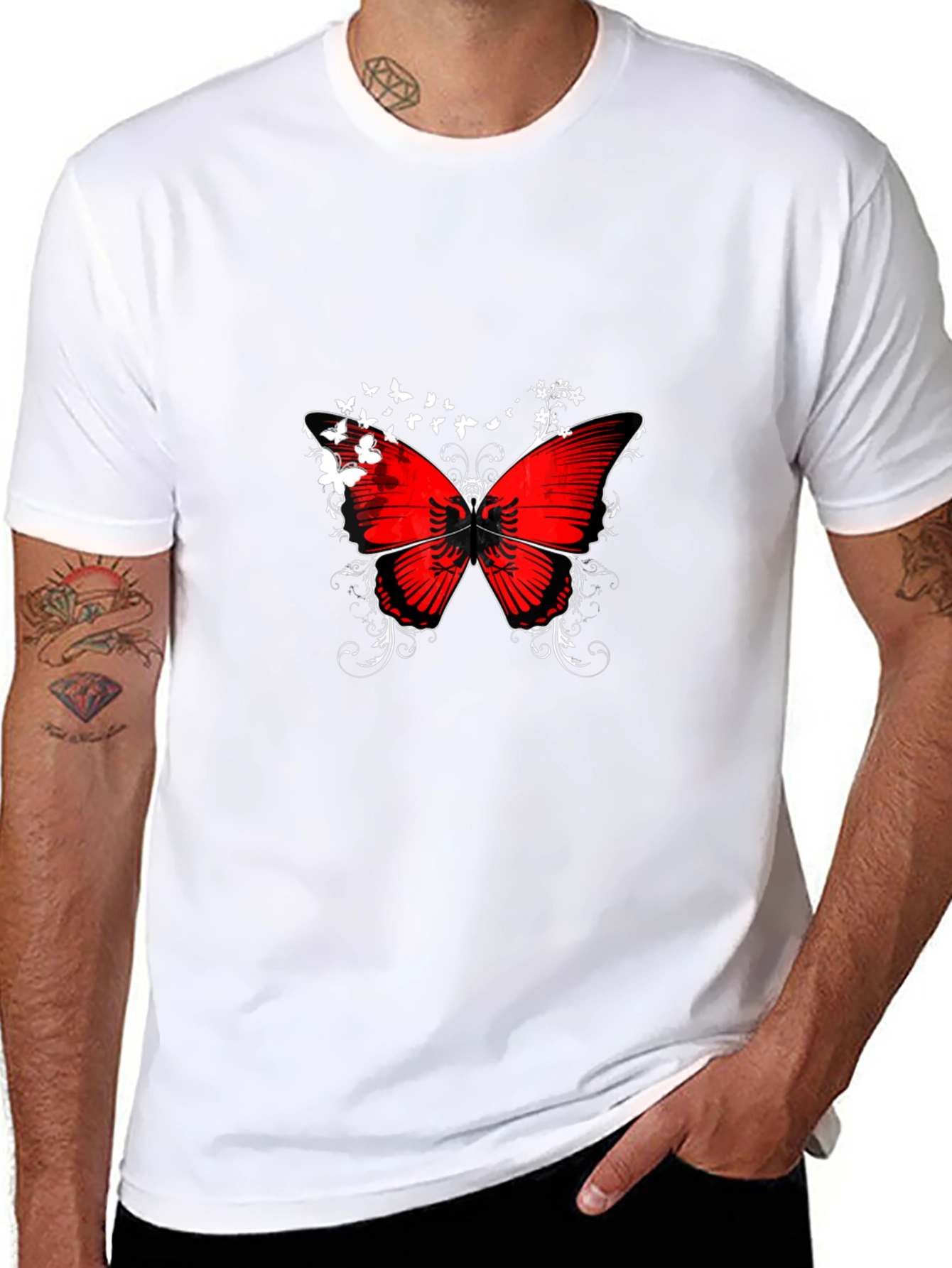 Albanian Butterfly Black T-Shirt