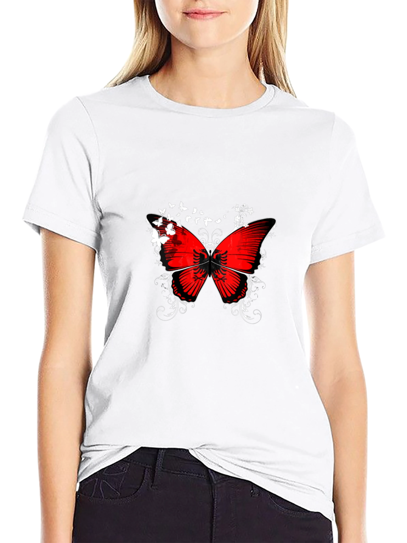 Albanian Butterfly Black T-Shirt