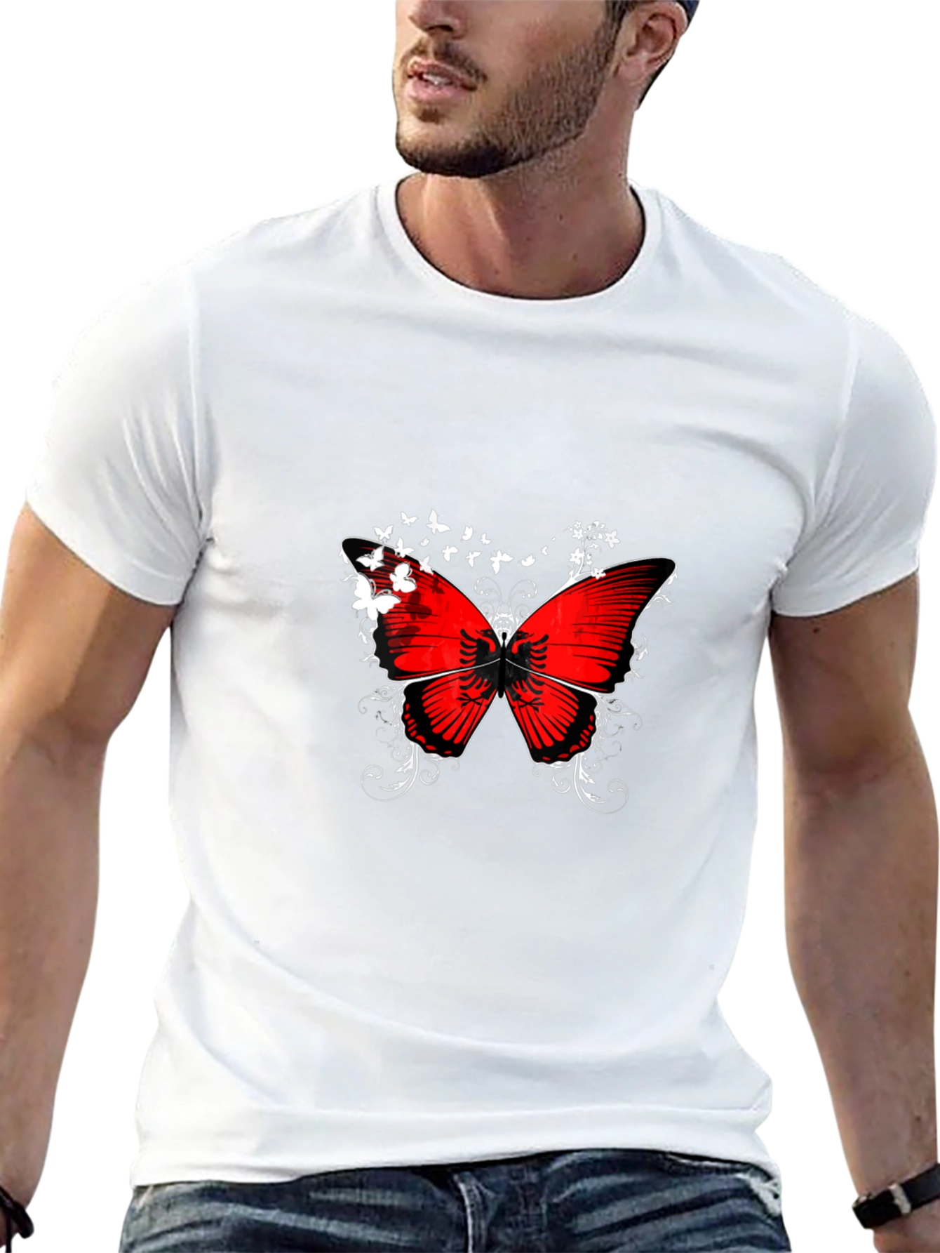 Albanian Butterfly Black T-Shirt