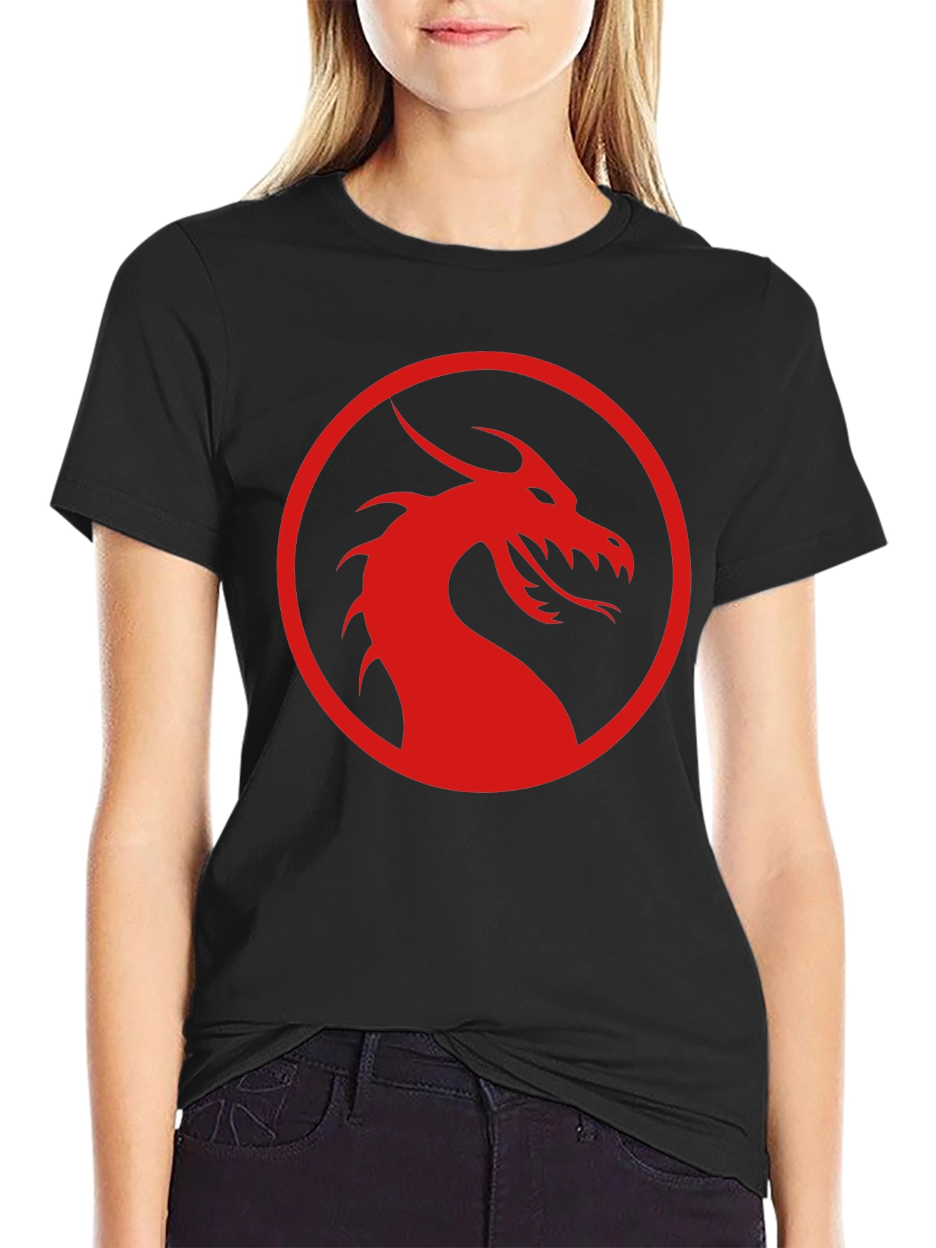 Red Dragon Logo Black T-Shirt