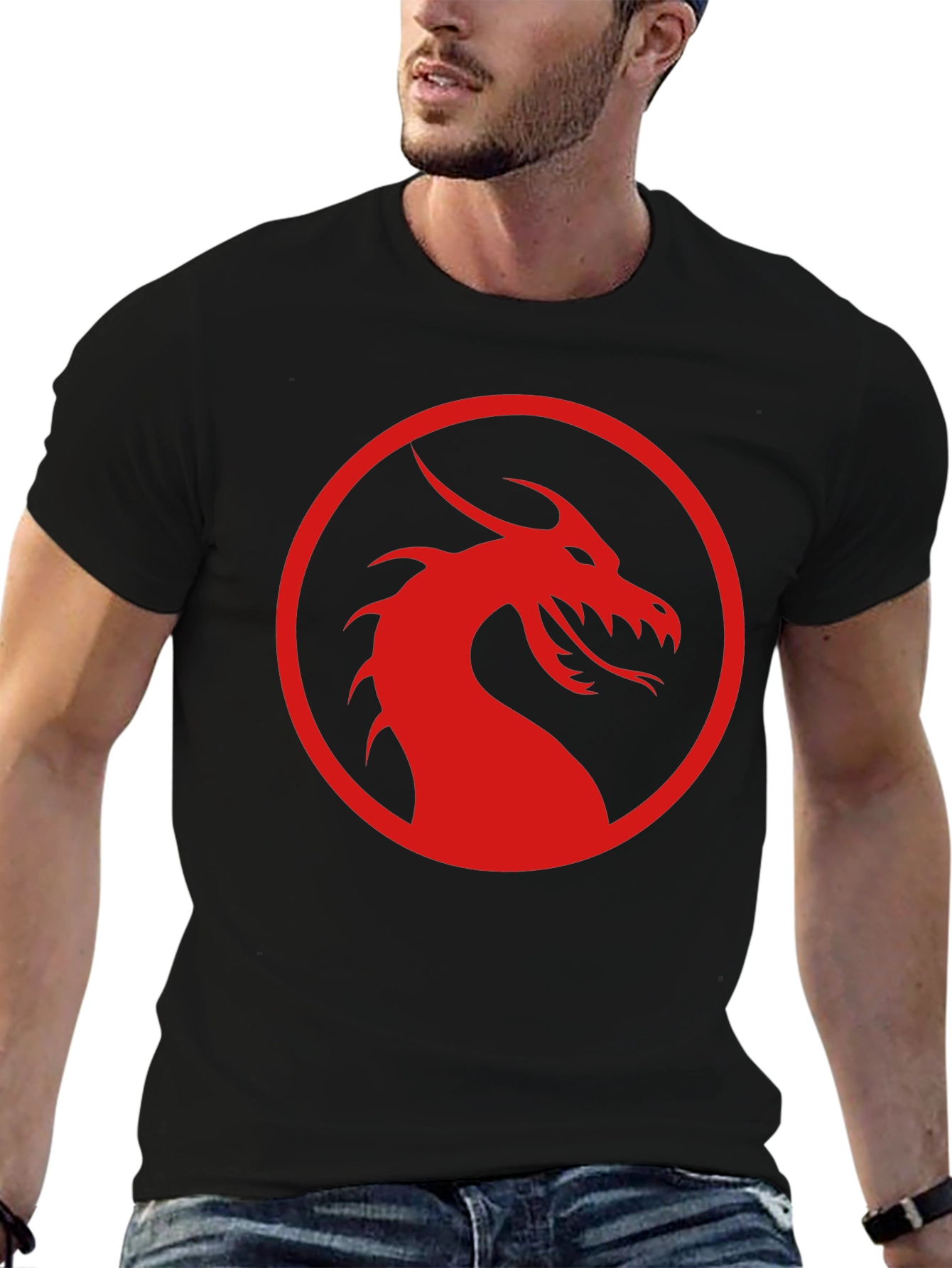 Red Dragon Logo Black T-Shirt
