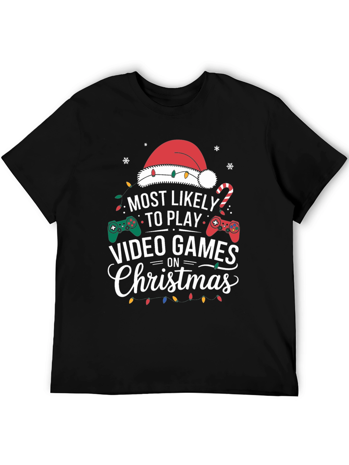 Most Likely to Play Video Games Christmas Holiday T-Shirt