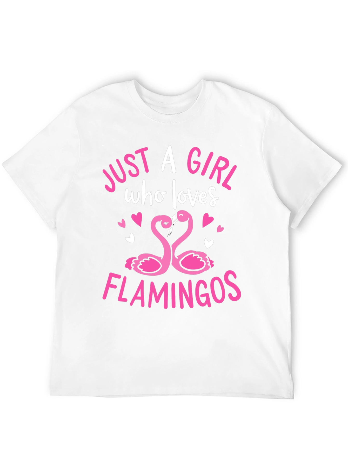 Girl Loves Flamingos Graphic Tee - Black