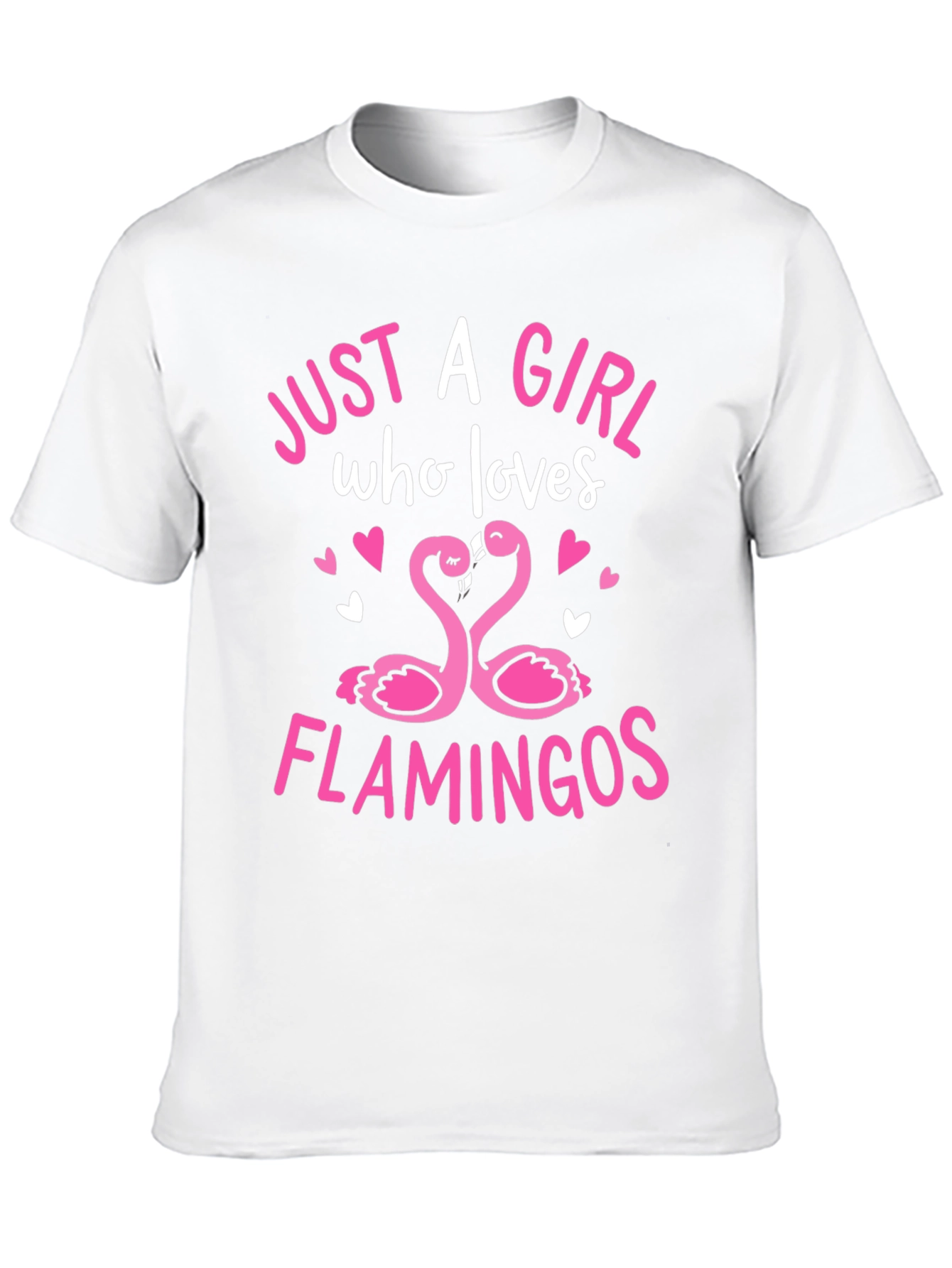 Girl Loves Flamingos Graphic Tee - Black