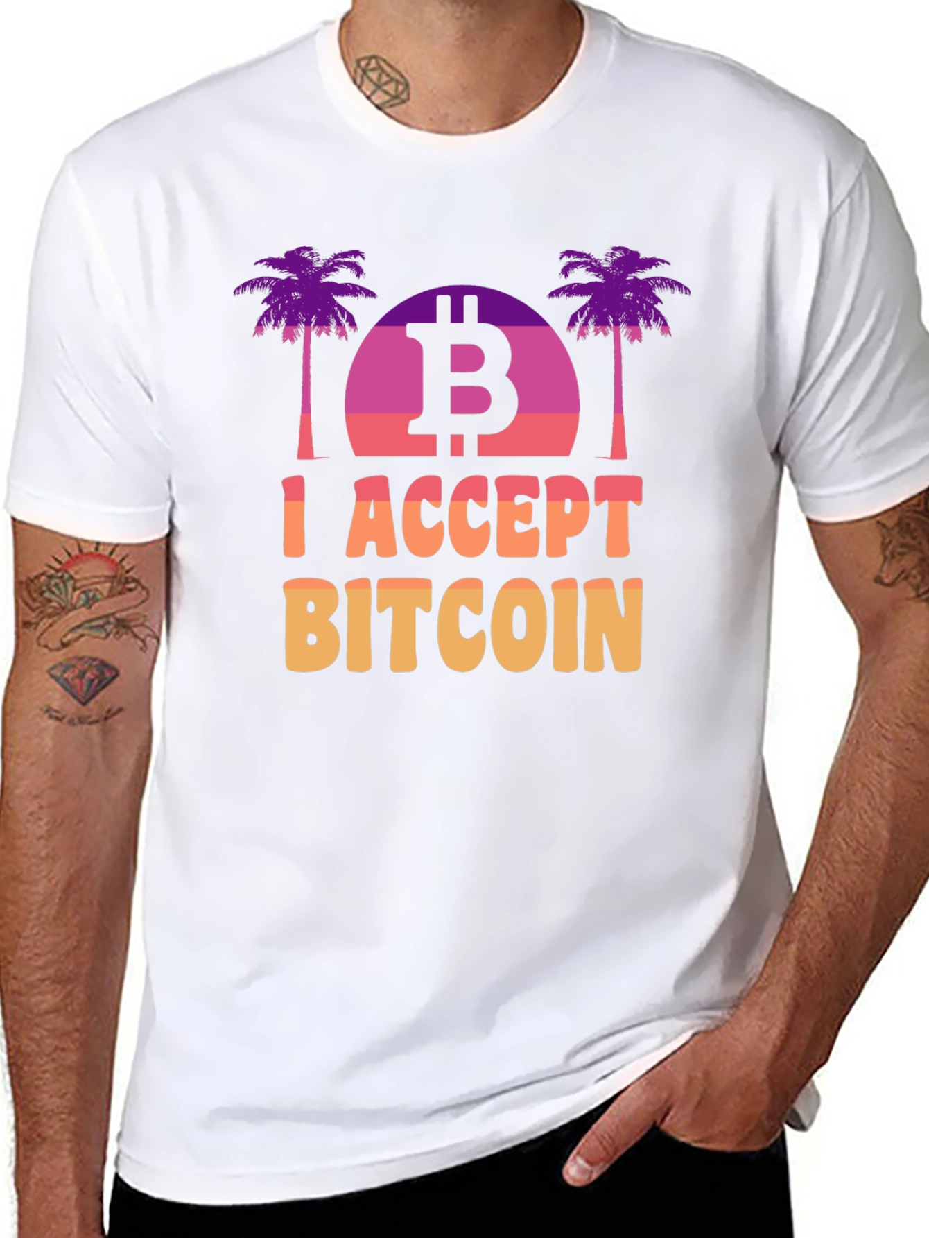 I Accept Bitcoin T-Shirt Crypto Graphic Tee