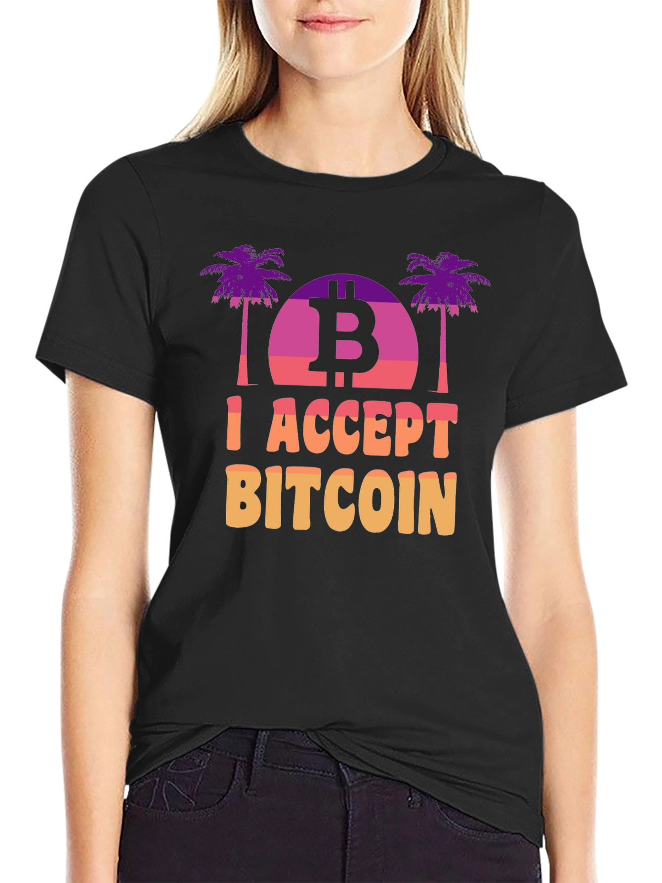 I Accept Bitcoin T-Shirt Crypto Graphic Tee