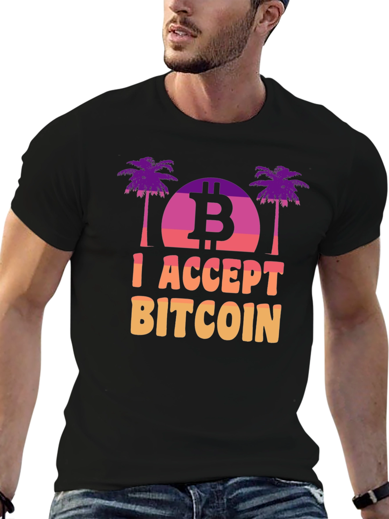 I Accept Bitcoin T-Shirt Crypto Graphic Tee