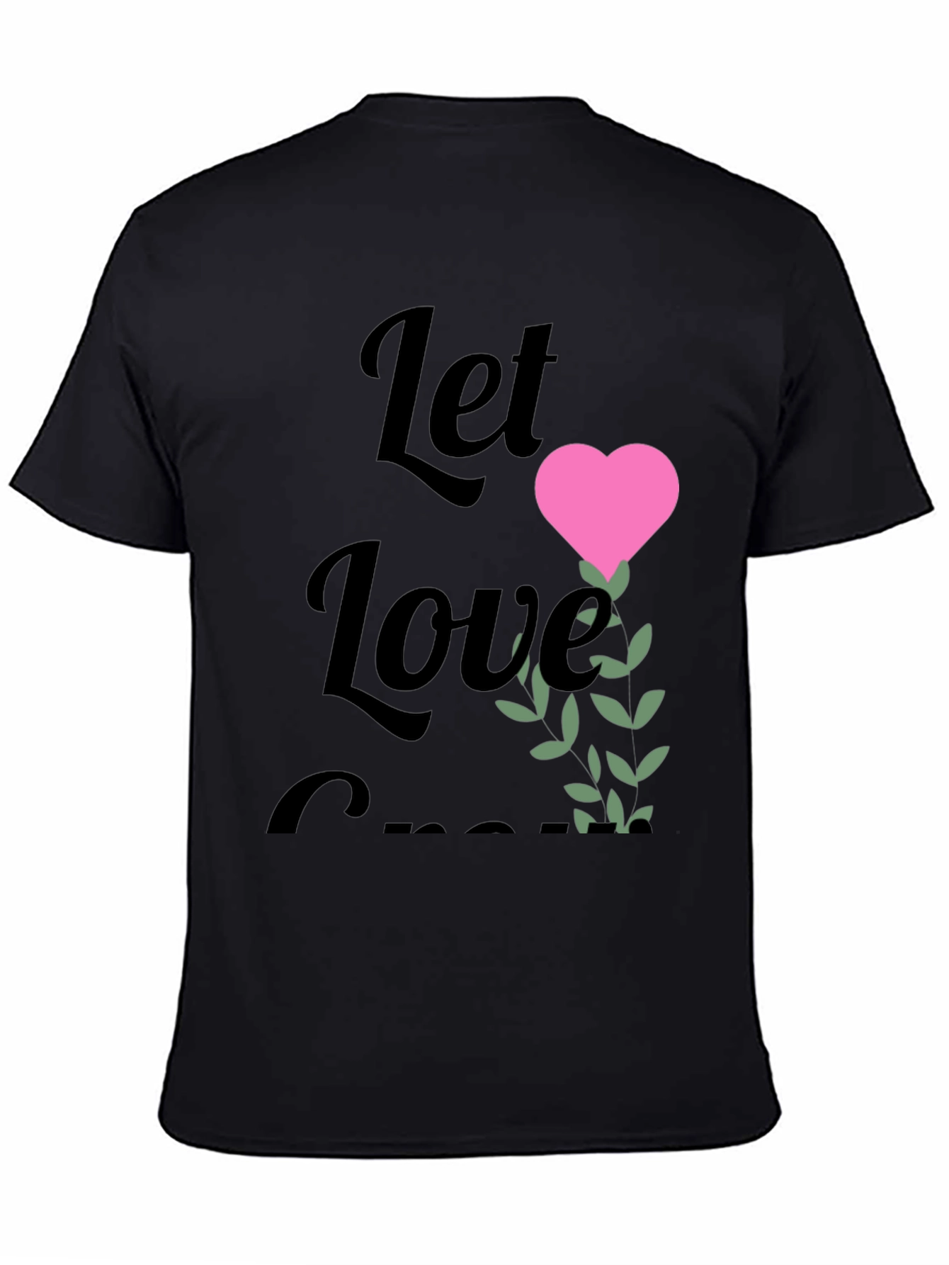 Let Love Grow Graphic Tee - Black