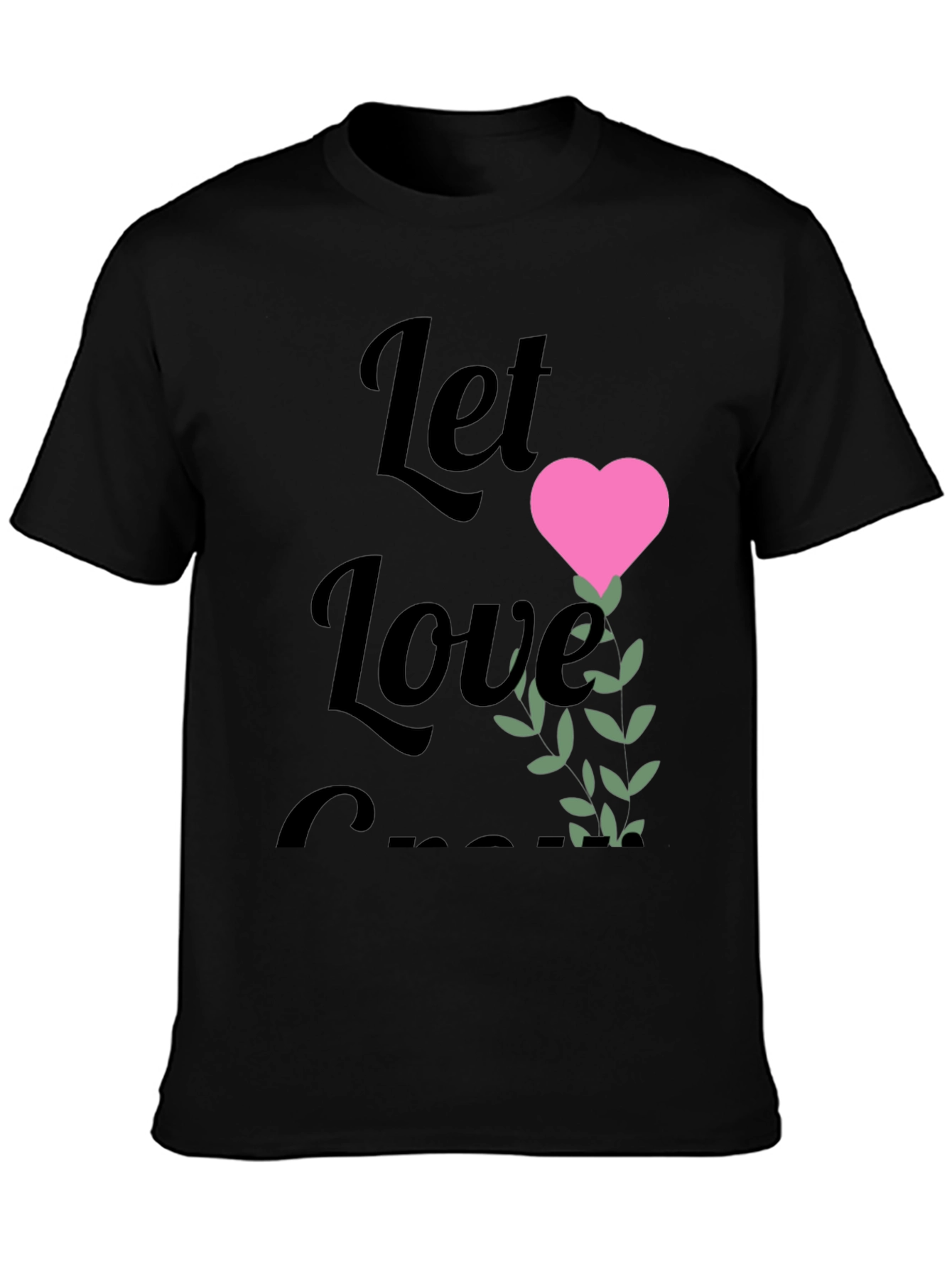 Let Love Grow Graphic Tee - Black