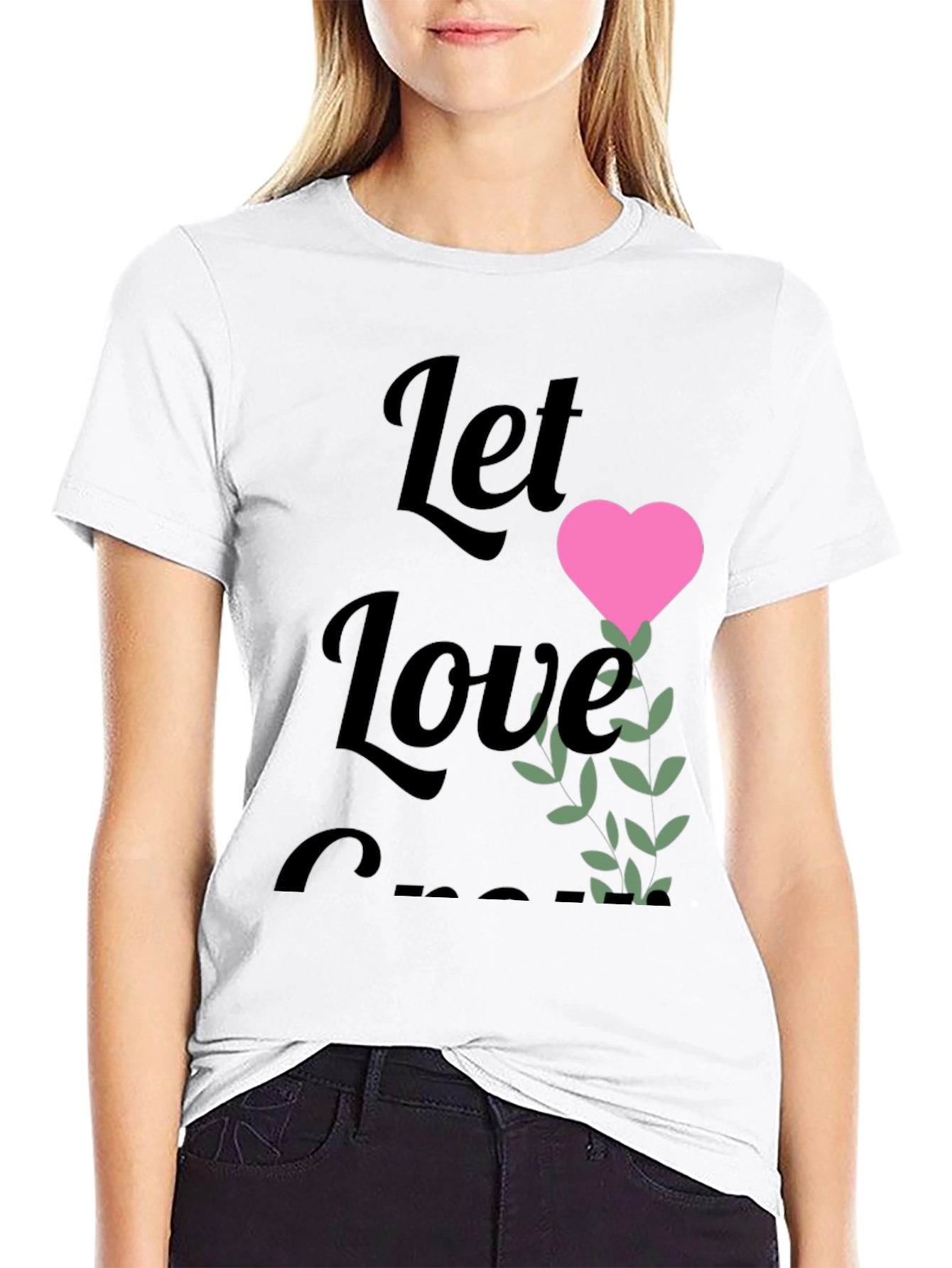 Let Love Grow Graphic Tee - Black