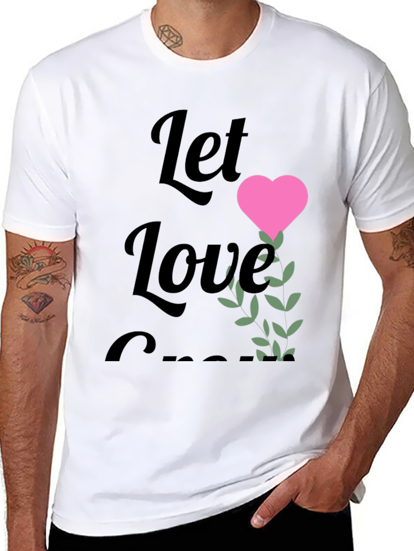 Let Love Grow Graphic Tee - Black