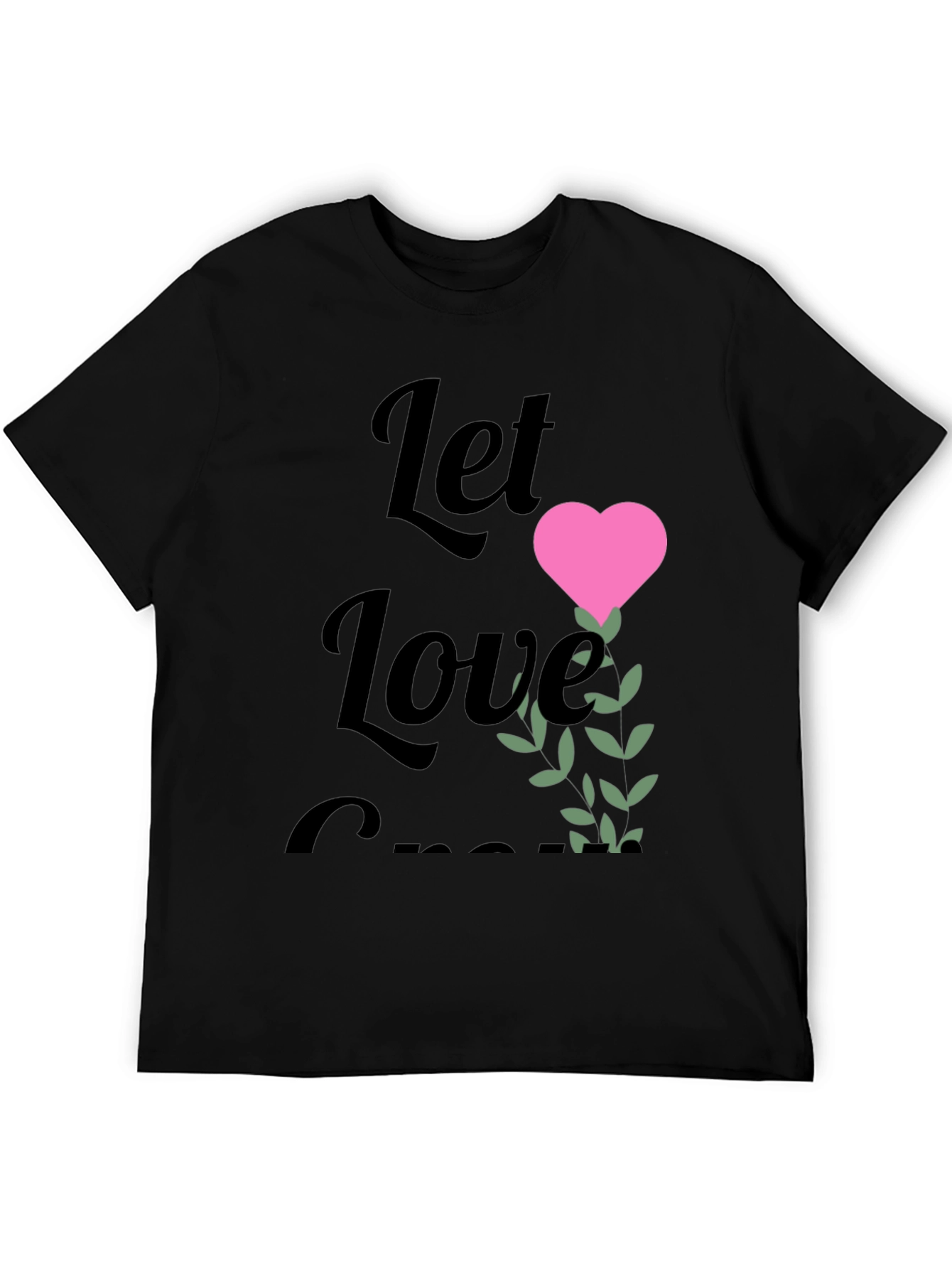 Let Love Grow Graphic Tee - Black