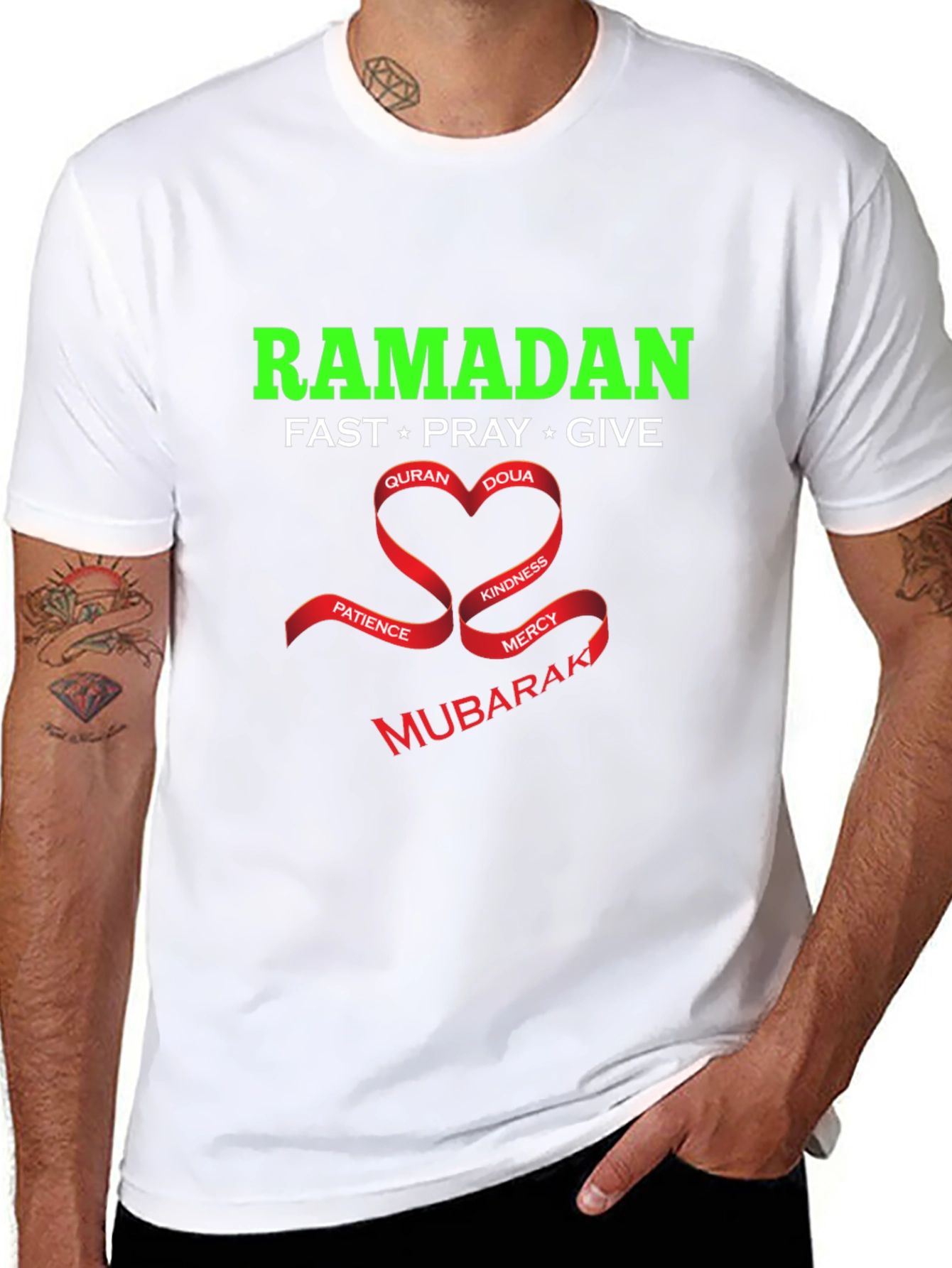Ramadan Mubarak T-Shirt - Fast Pray Give