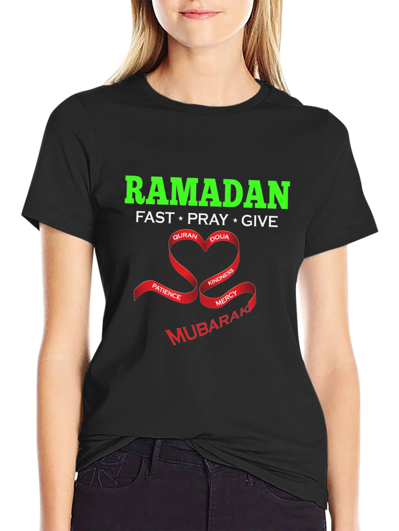 Ramadan Mubarak T-Shirt - Fast Pray Give