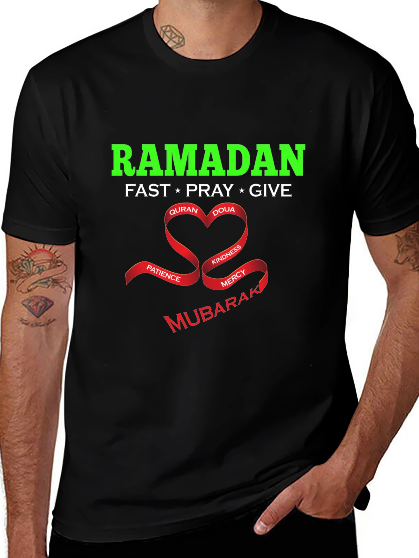 Ramadan Mubarak T-Shirt - Fast Pray Give