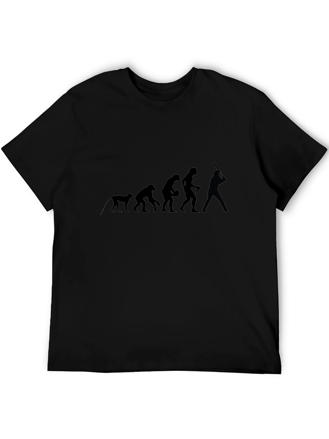 Evolution of Baseball Black Graphic Tee