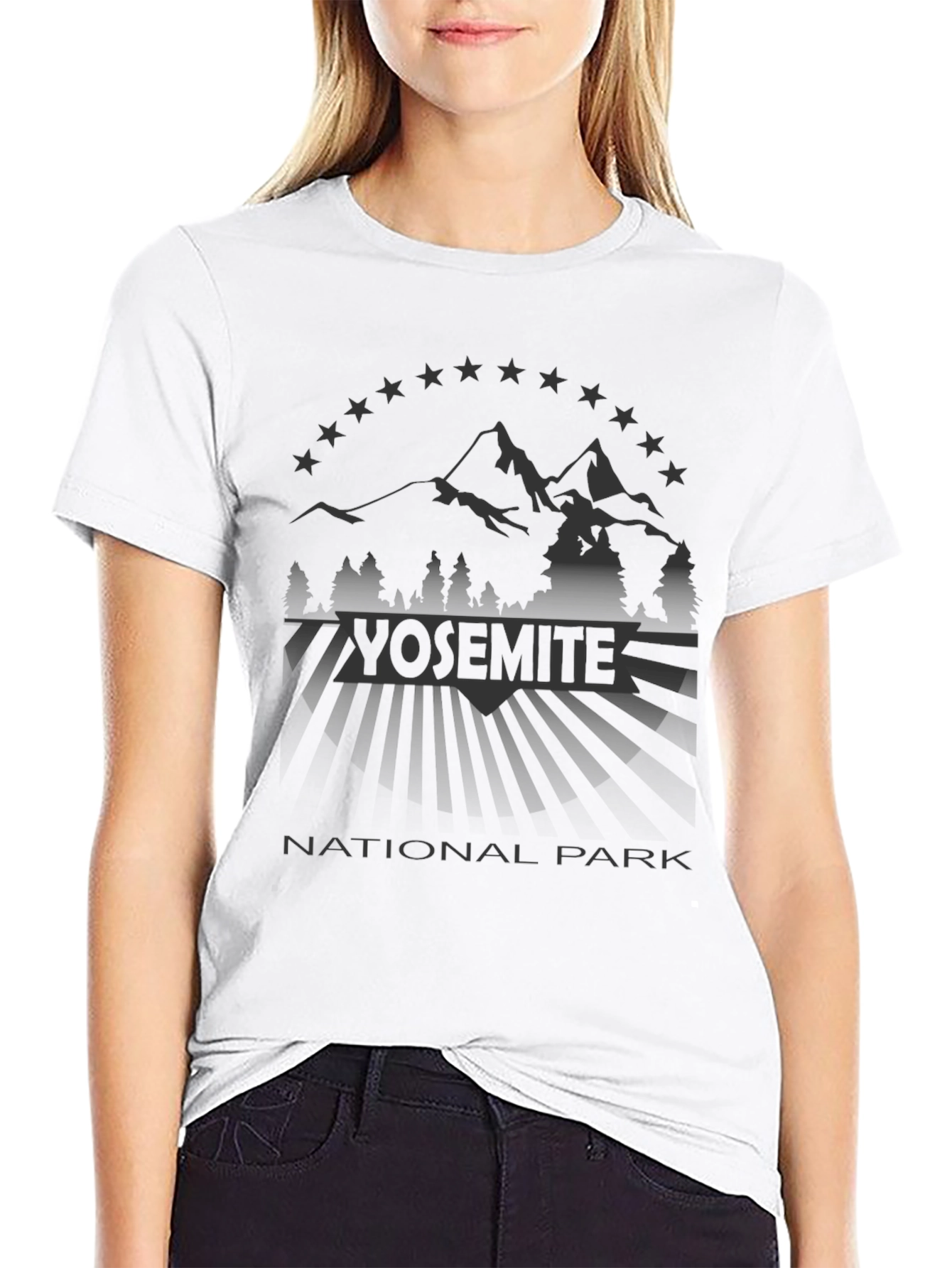 Yosemite National Park Mens Black T-Shirt
