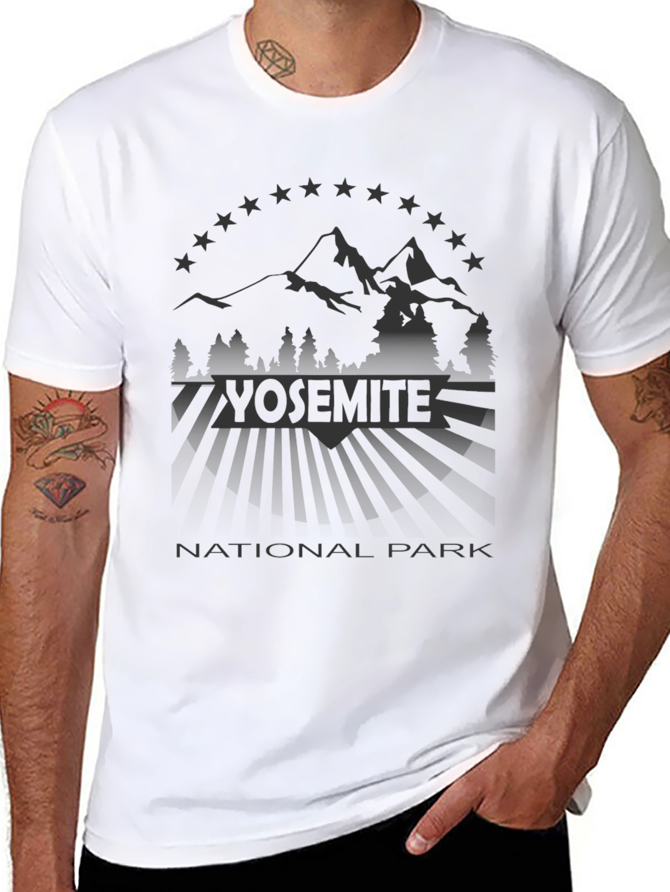 Yosemite National Park Mens Black T-Shirt