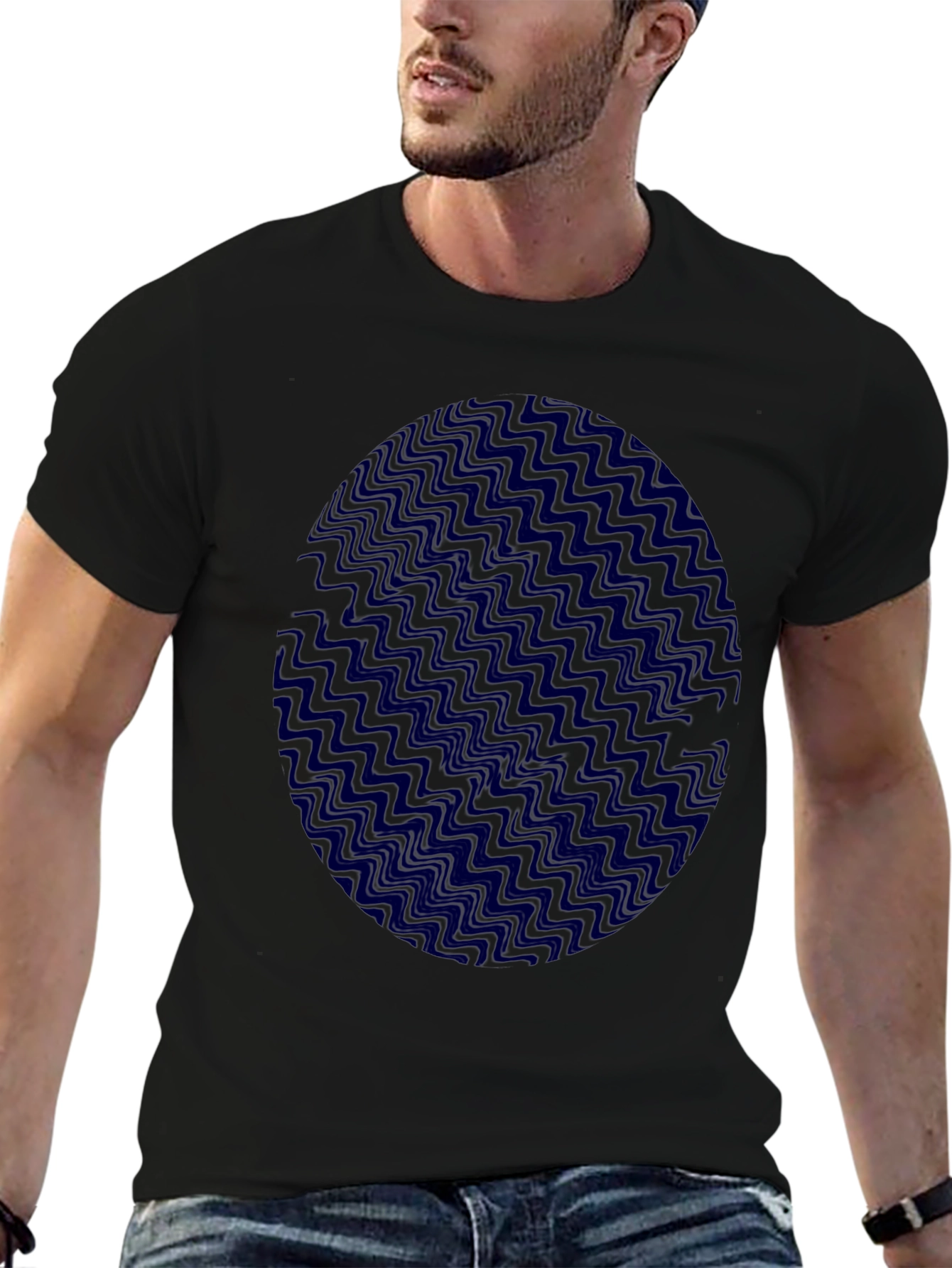 Wavy Patterned Egg Design T-Shirt