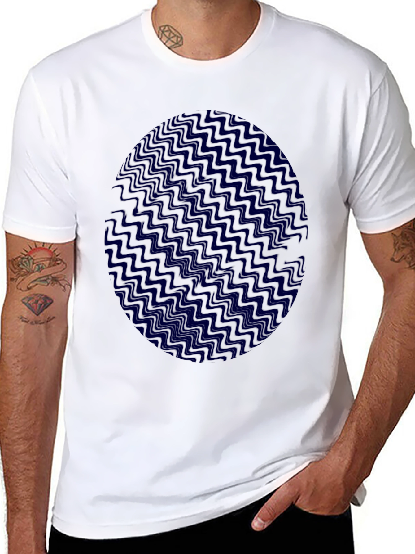 Wavy Patterned Egg Design T-Shirt
