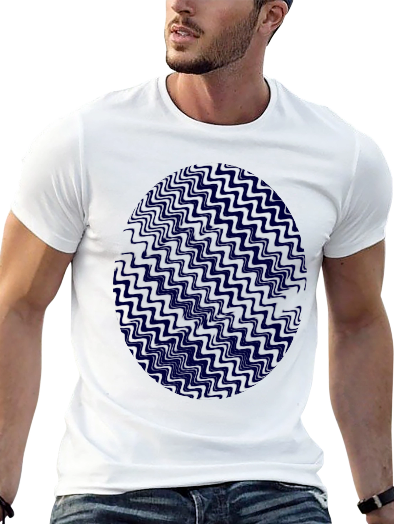 Wavy Patterned Egg Design T-Shirt
