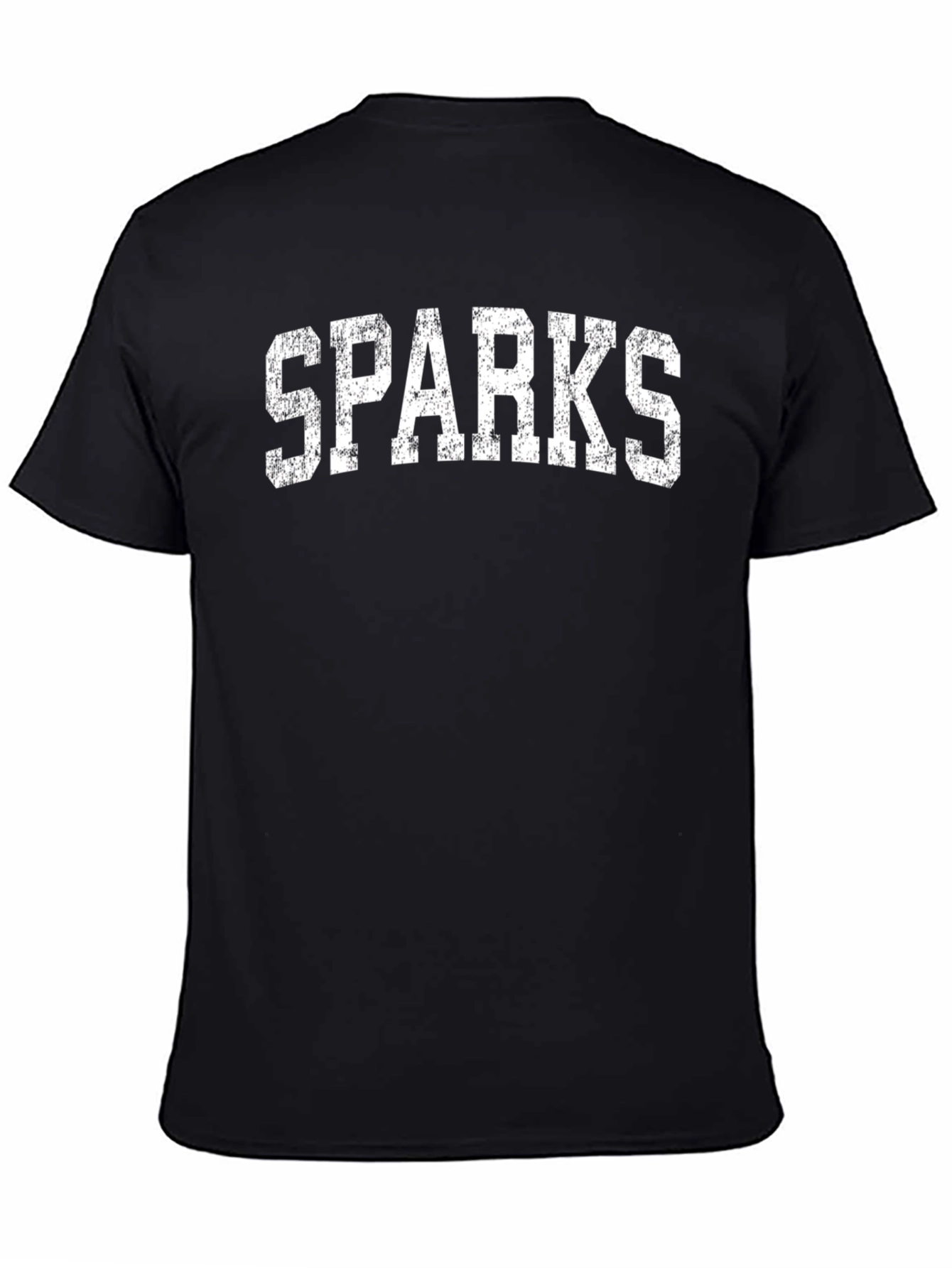 SPARKS Distressed Graphic T-Shirt - Black Cotton Tee
