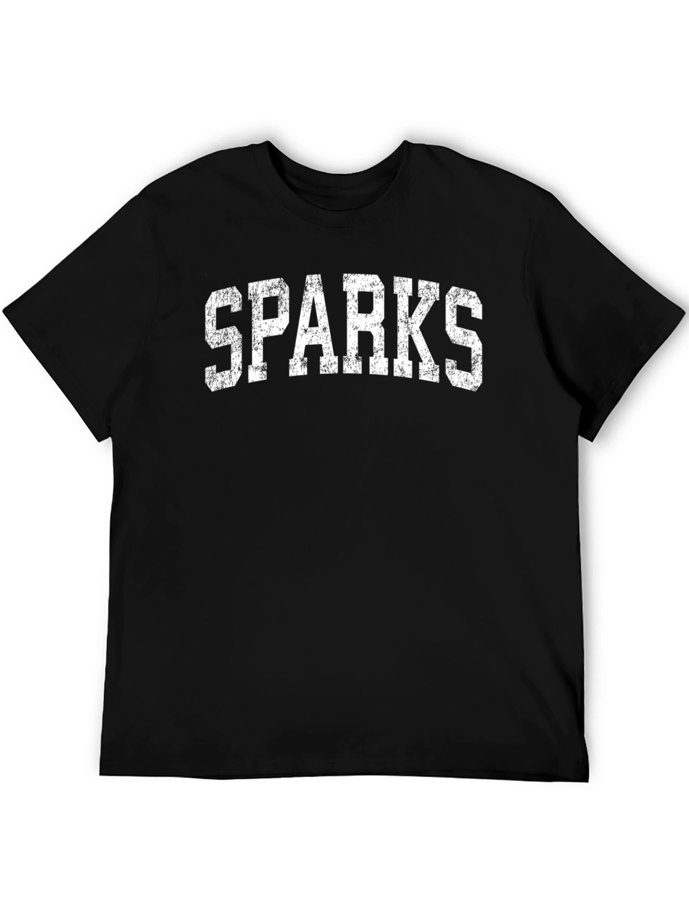 SPARKS Distressed Graphic T-Shirt - Black Cotton Tee