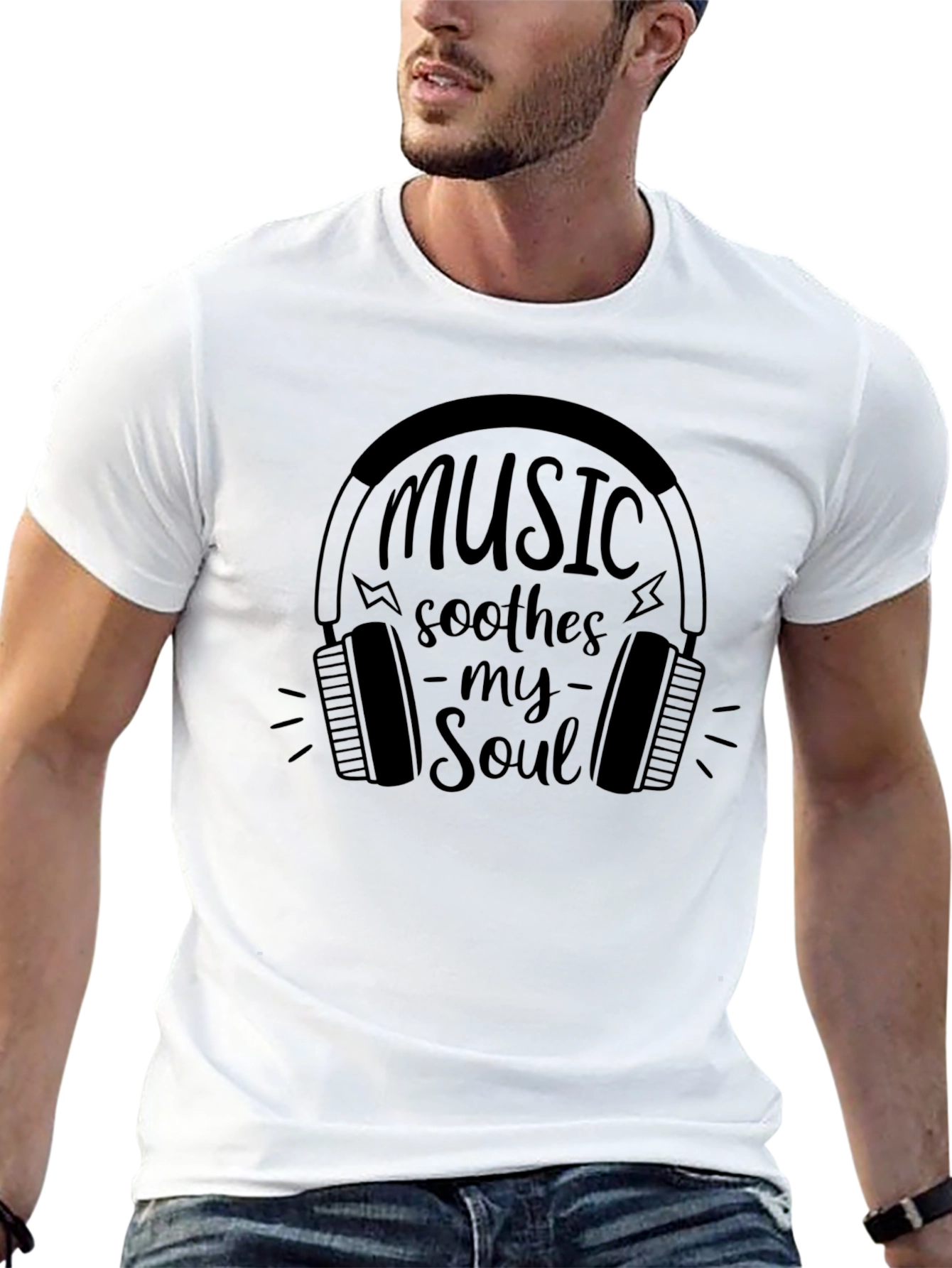 Music Soothes My Soul Graphic Tee - Black