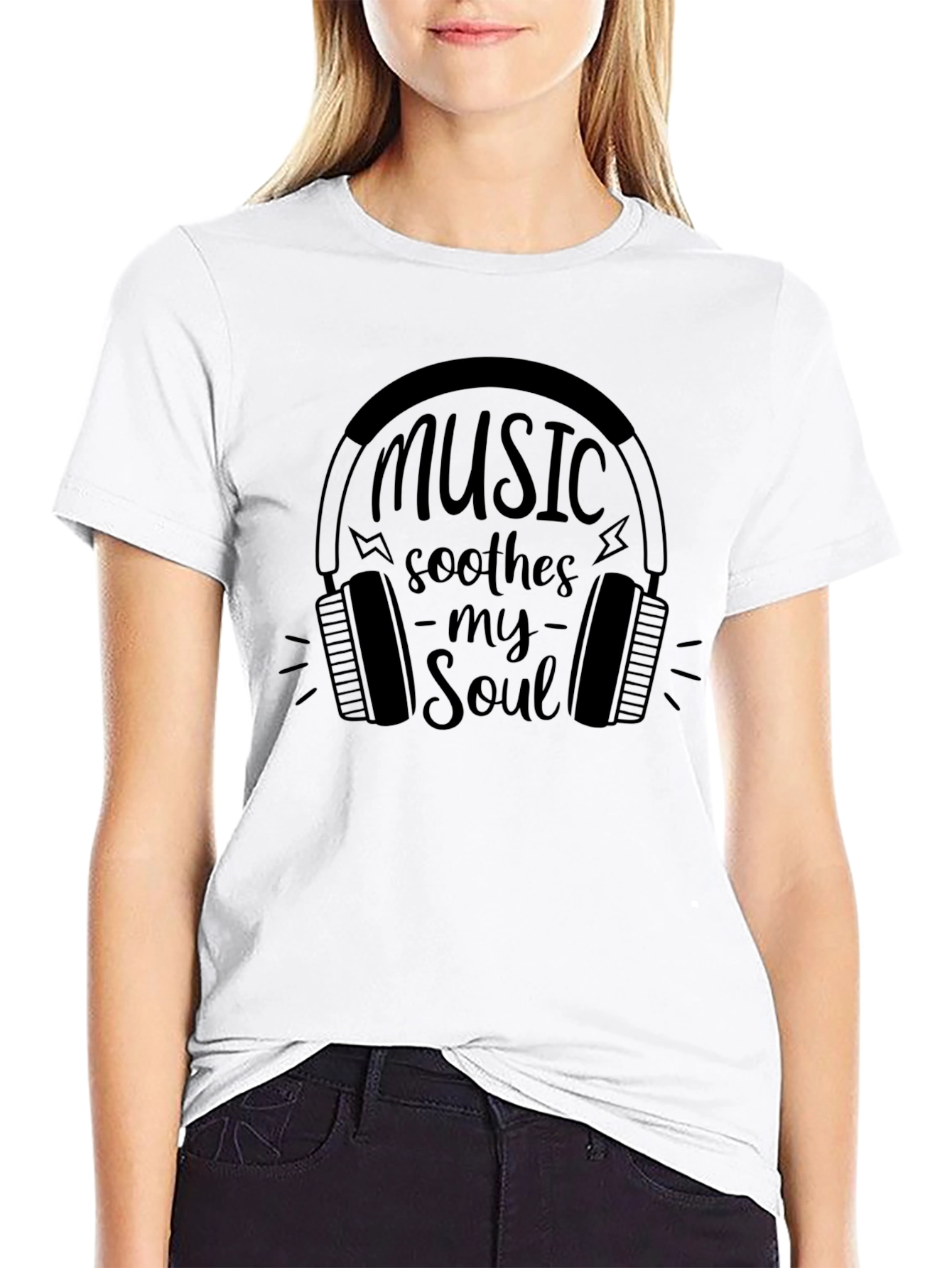 Music Soothes My Soul Graphic Tee - Black