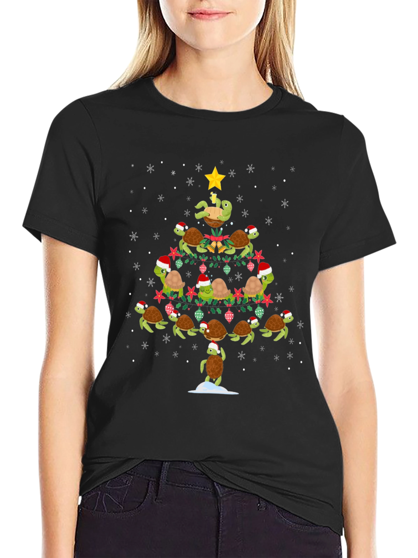 Festive Turtle Christmas Tree T-Shirt