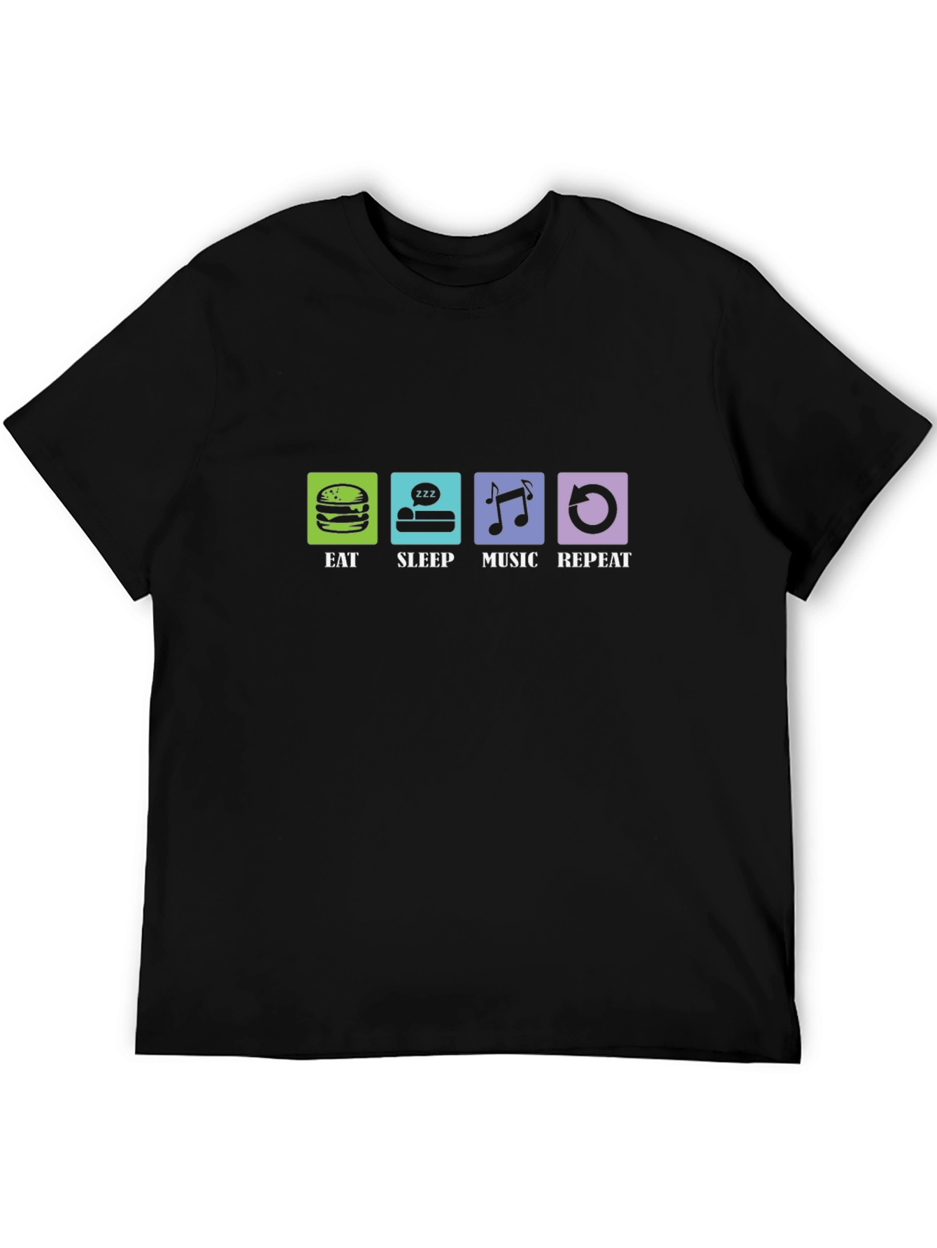 Eat Sleep Music Repeat Graphic T-Shirt