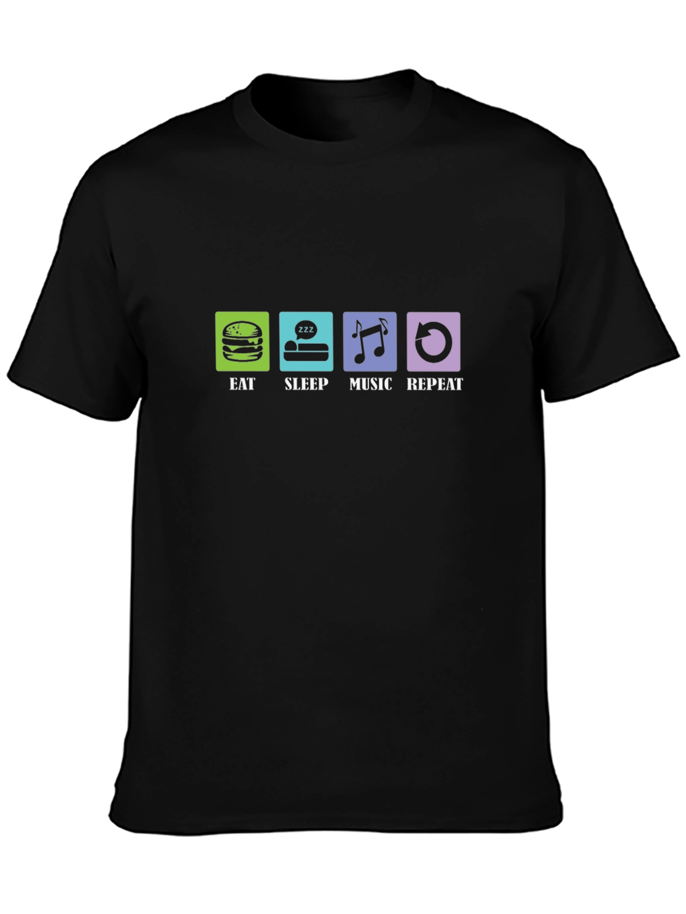 Eat Sleep Music Repeat Graphic T-Shirt