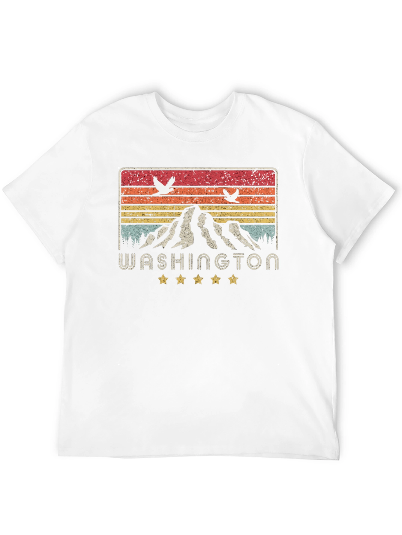 Washington State Retro Graphic Tee - Mountain Design