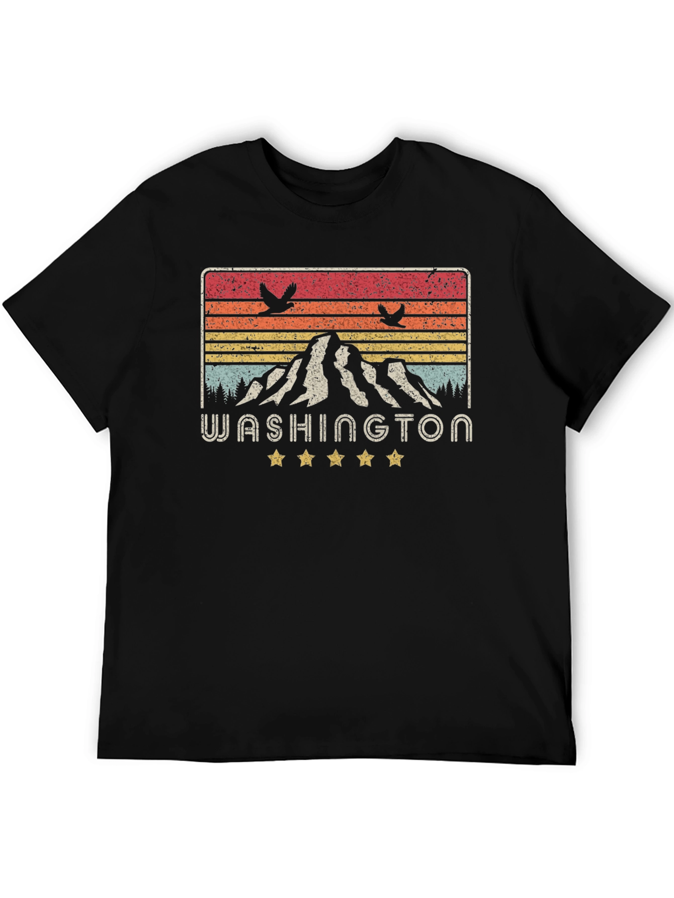 Washington State Retro Graphic Tee - Mountain Design