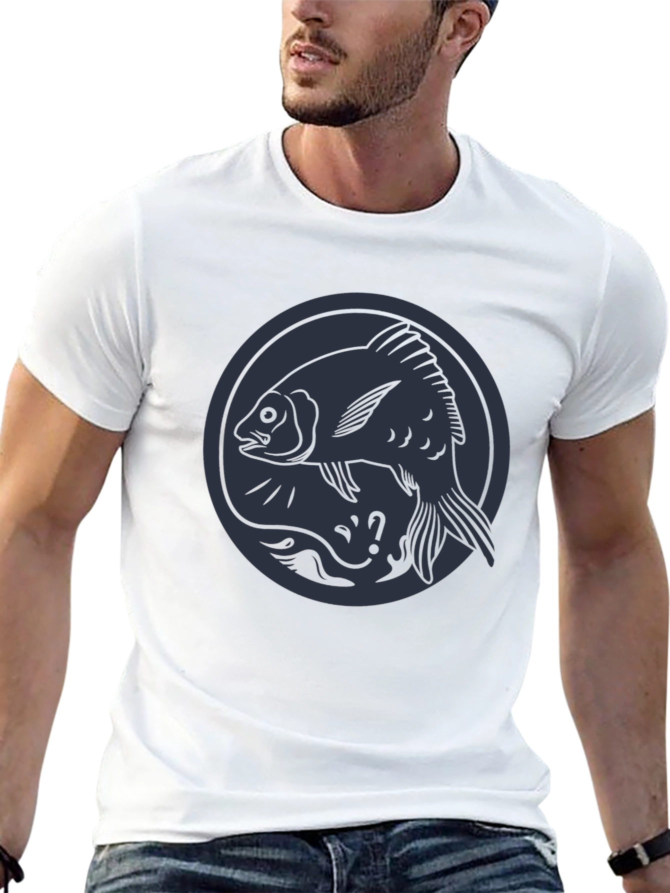 Fish Circle Graphic Tee - Cool Casual Wear
