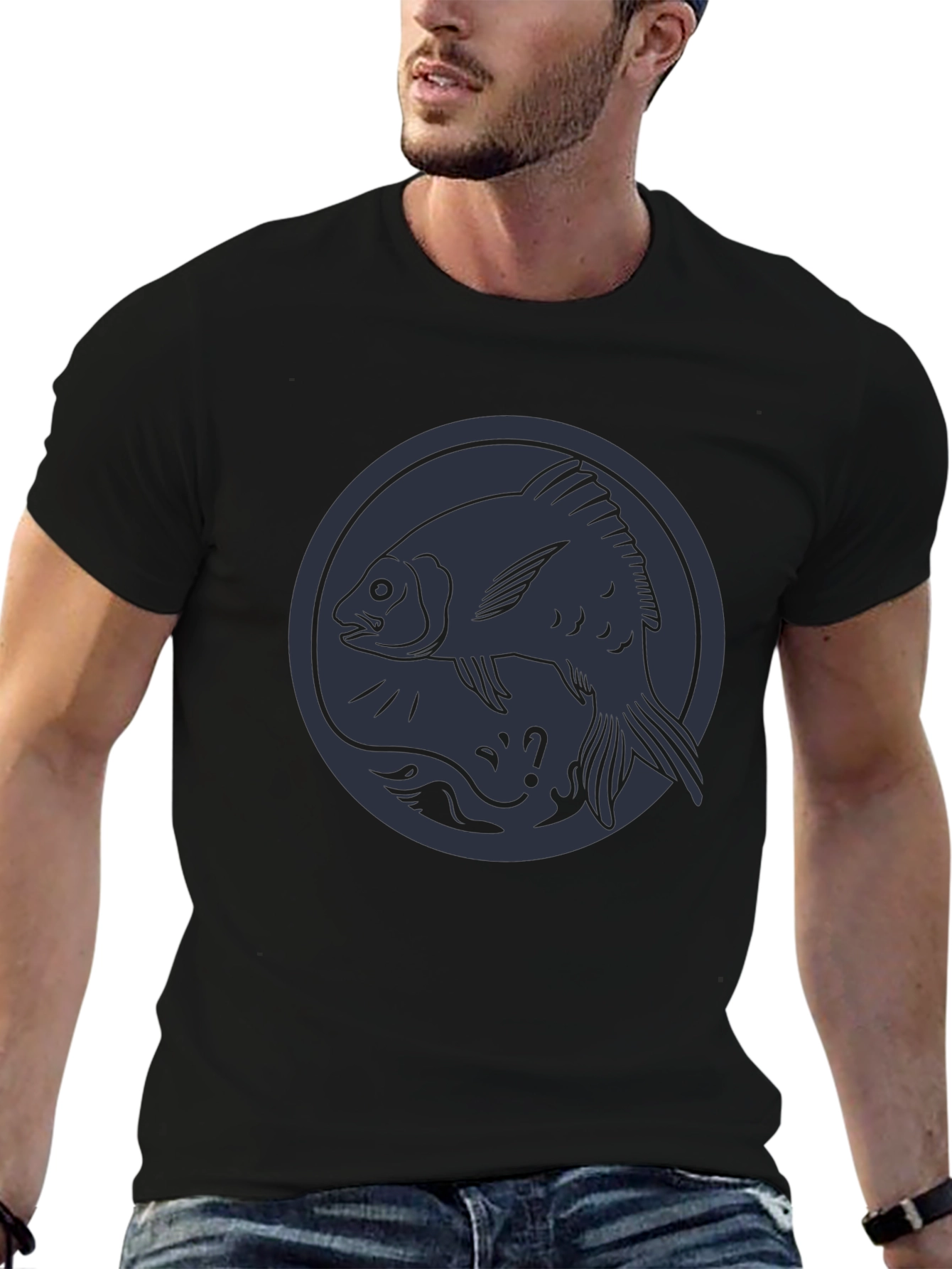 Fish Circle Graphic Tee - Cool Casual Wear