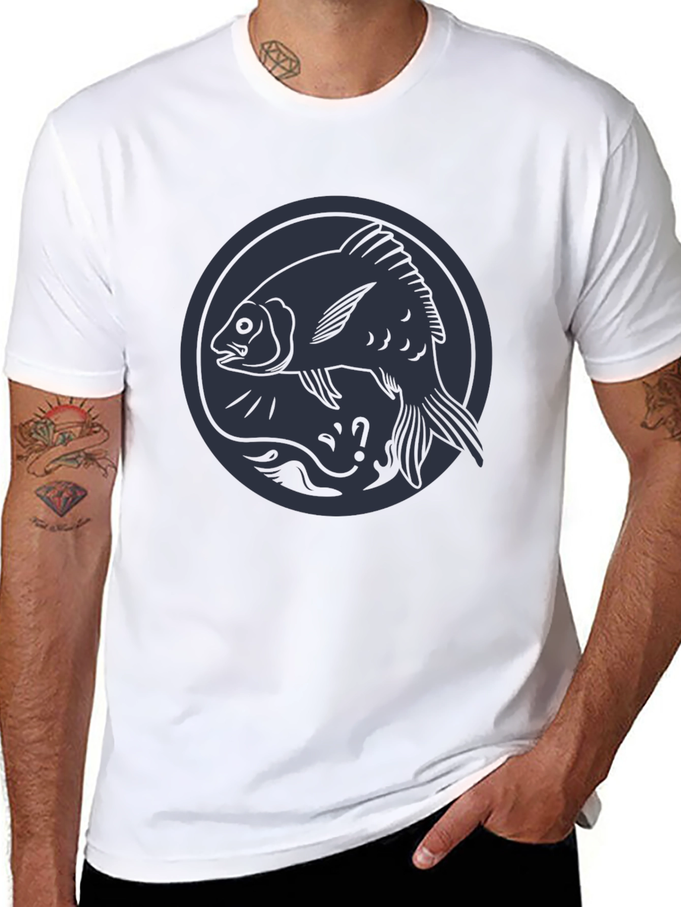 Fish Circle Graphic Tee - Cool Casual Wear