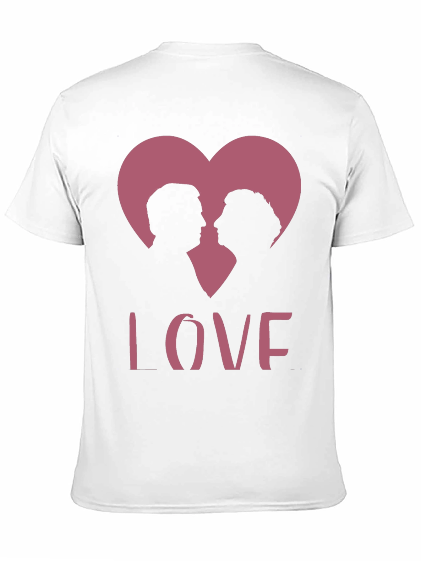 Love Silhouette Heart Graphic Tee - Romantic Design