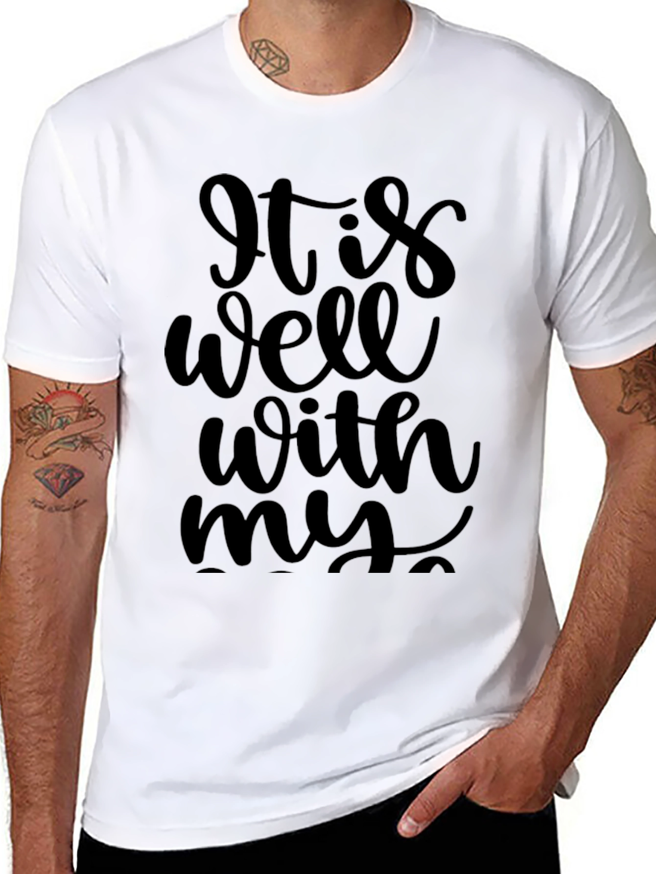 It Is Well With My Soul Black Graphic Tee