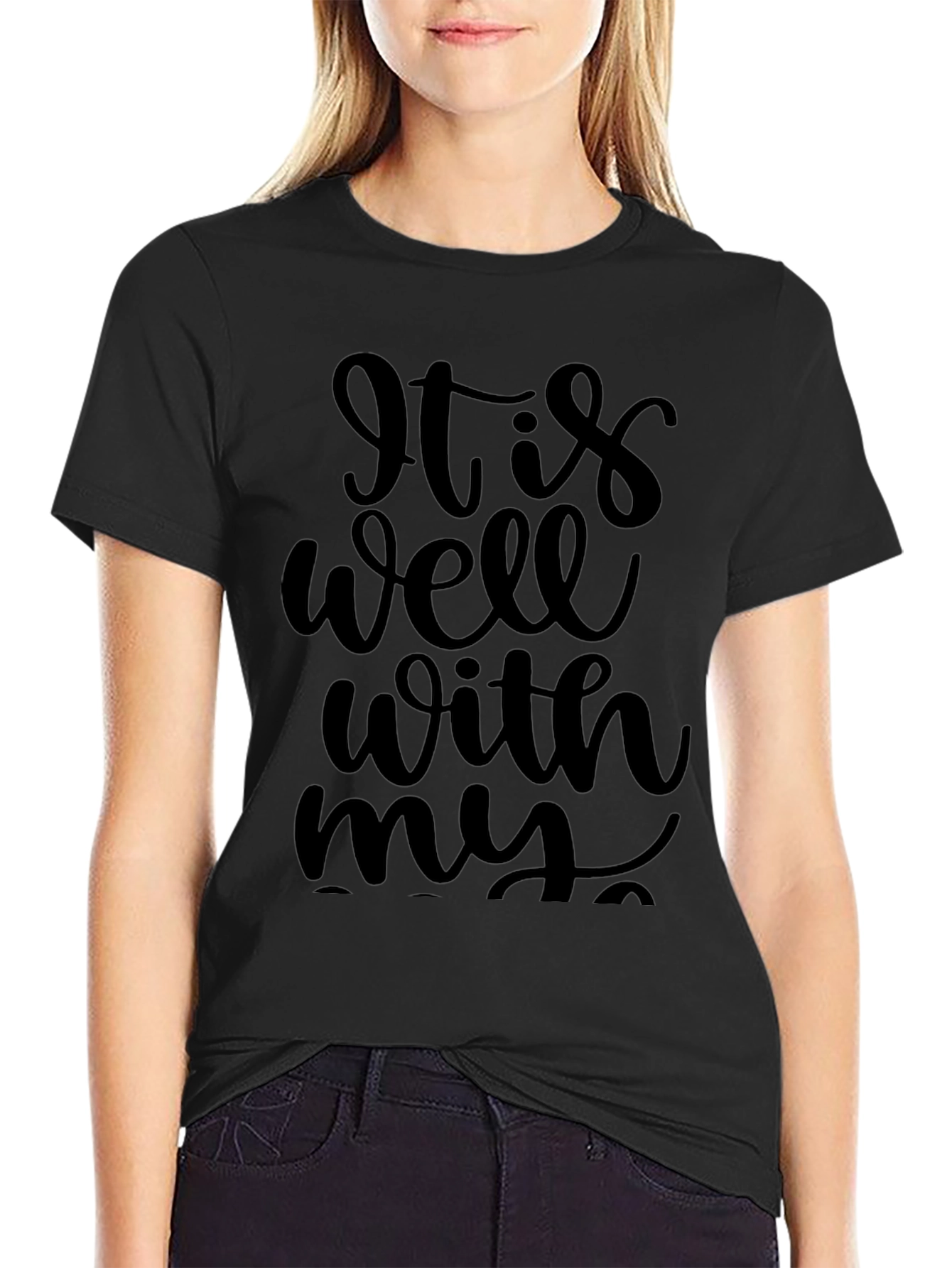 It Is Well With My Soul Black Graphic Tee