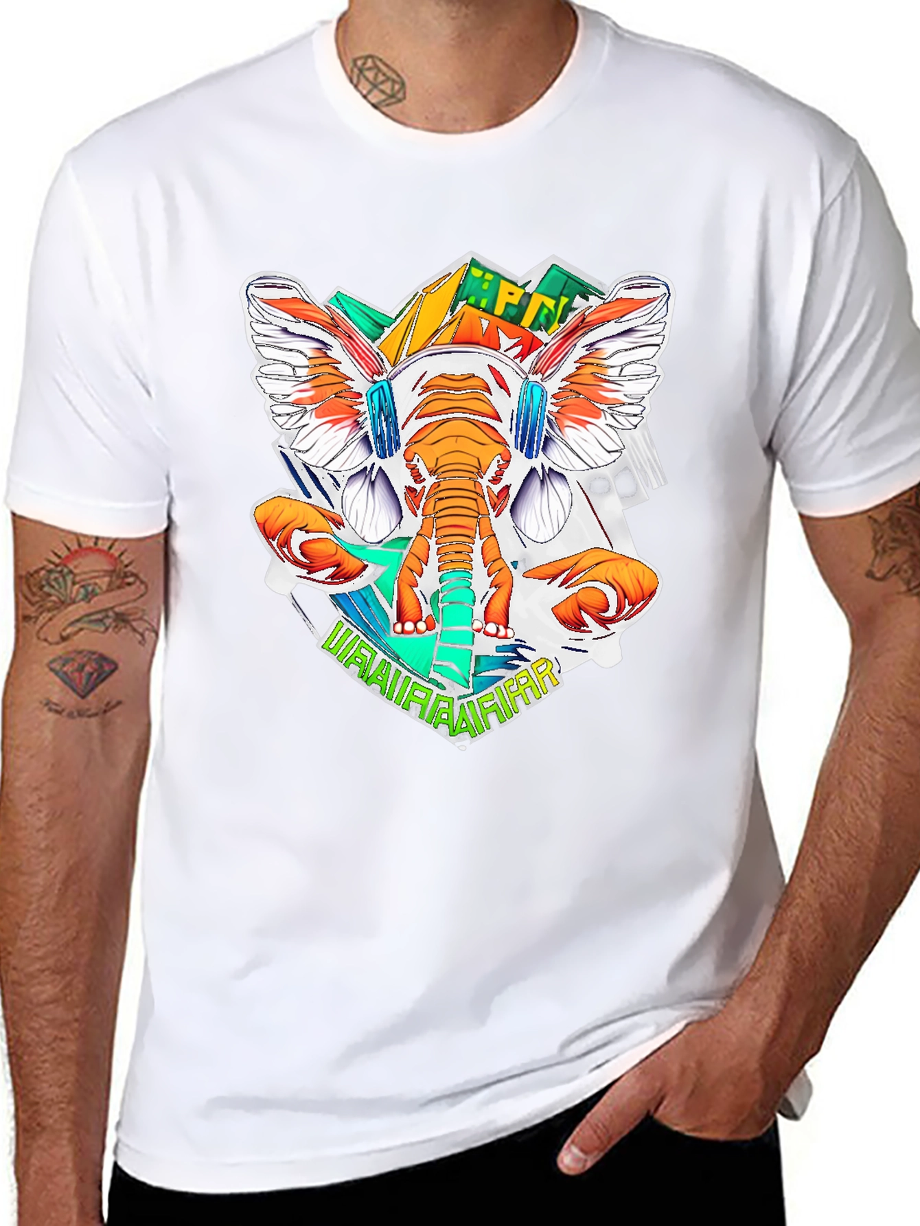 Funky Elephant Graphic Tee - Cool DJ Style!