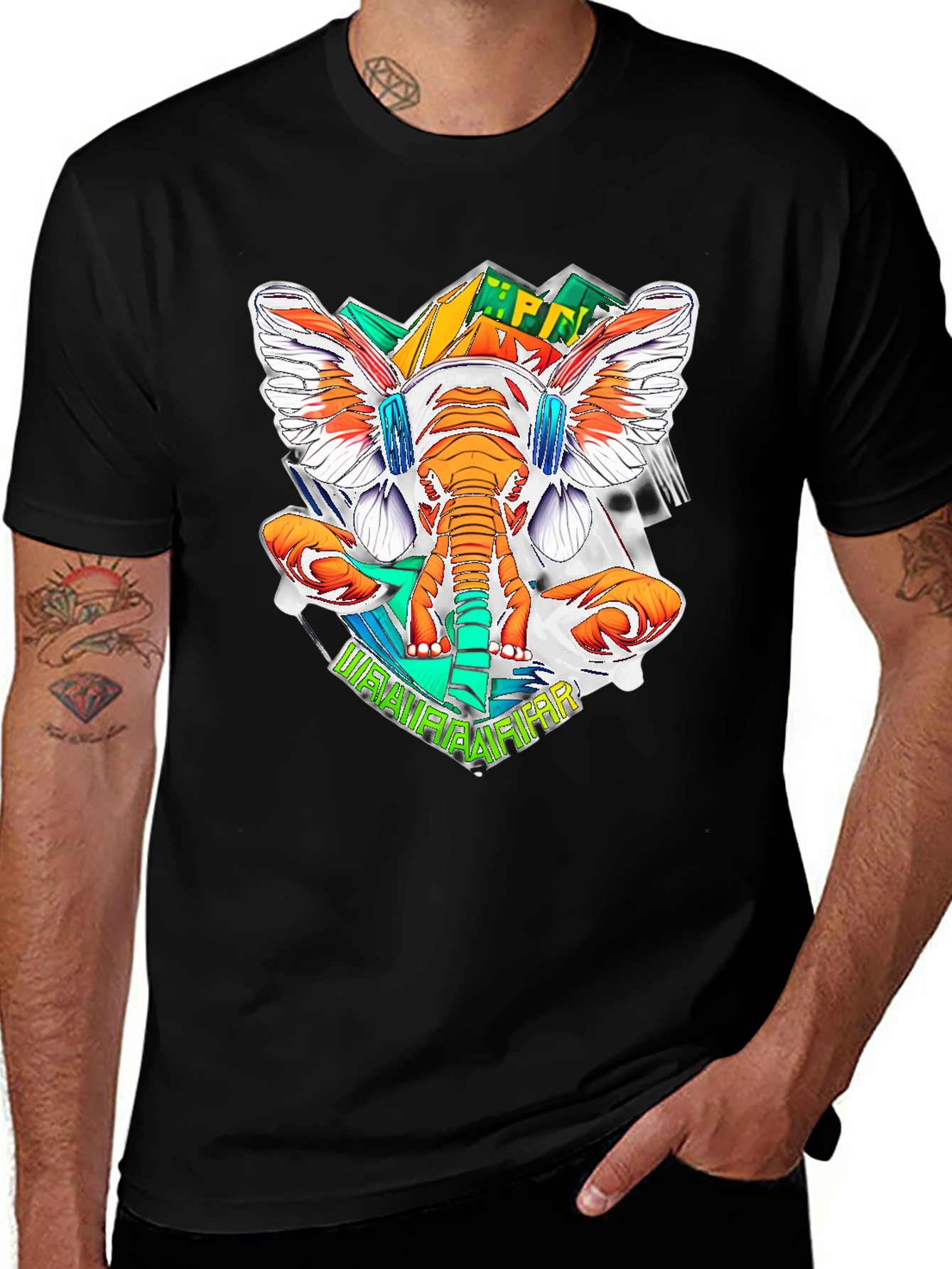 Funky Elephant Graphic Tee - Cool DJ Style!