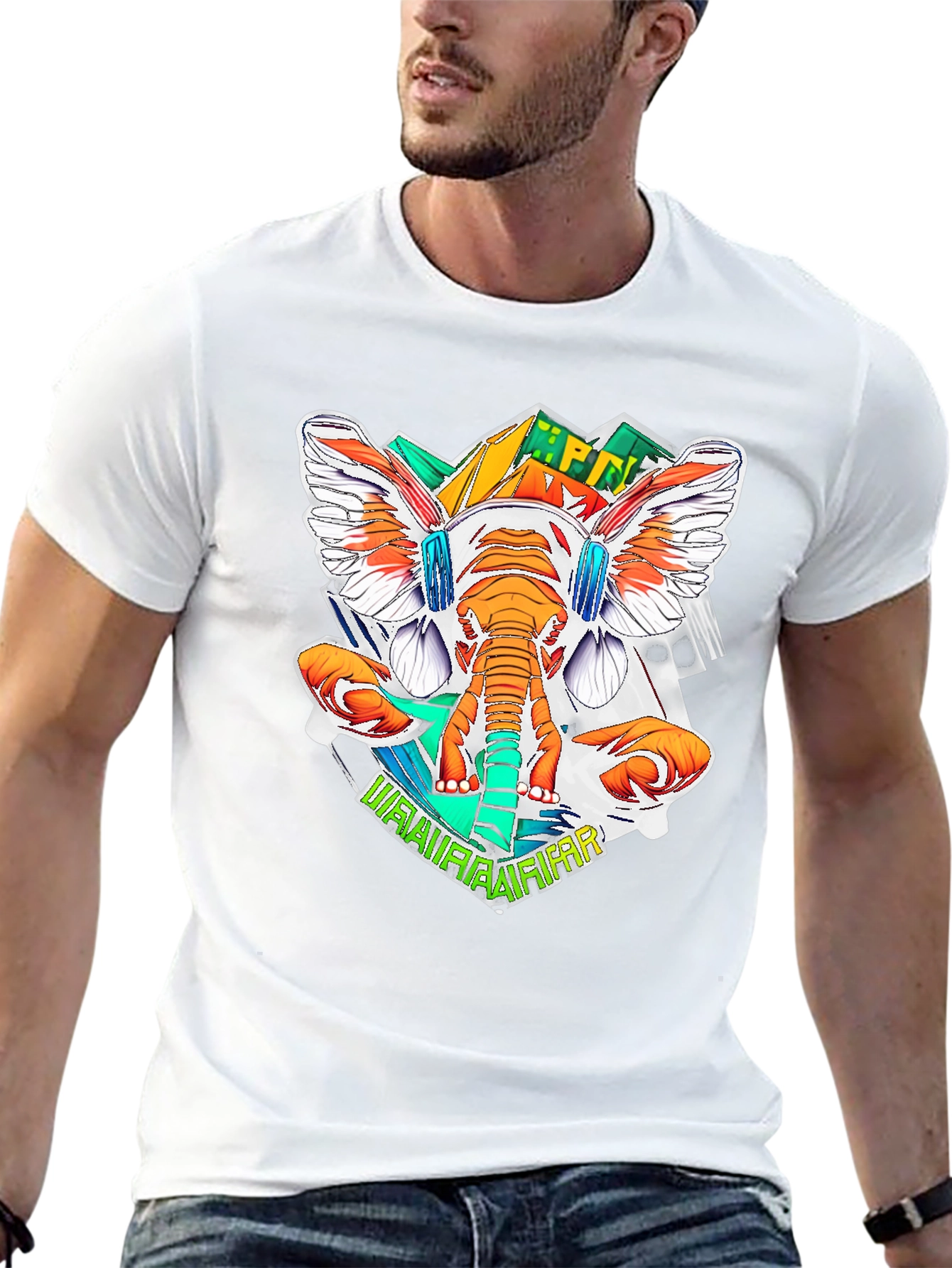 Funky Elephant Graphic Tee - Cool DJ Style!