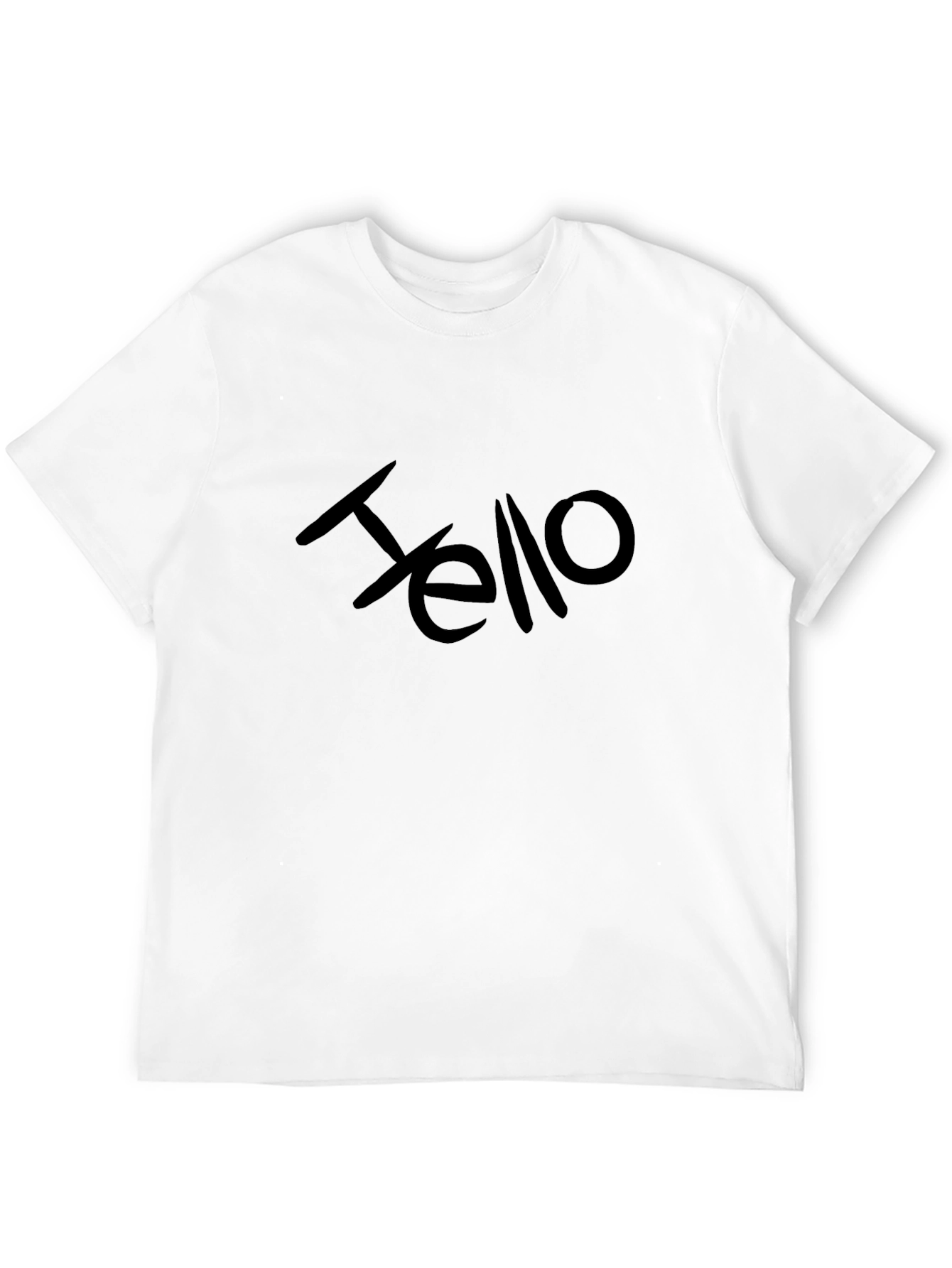 Mens Black Hello Graphic T-Shirt