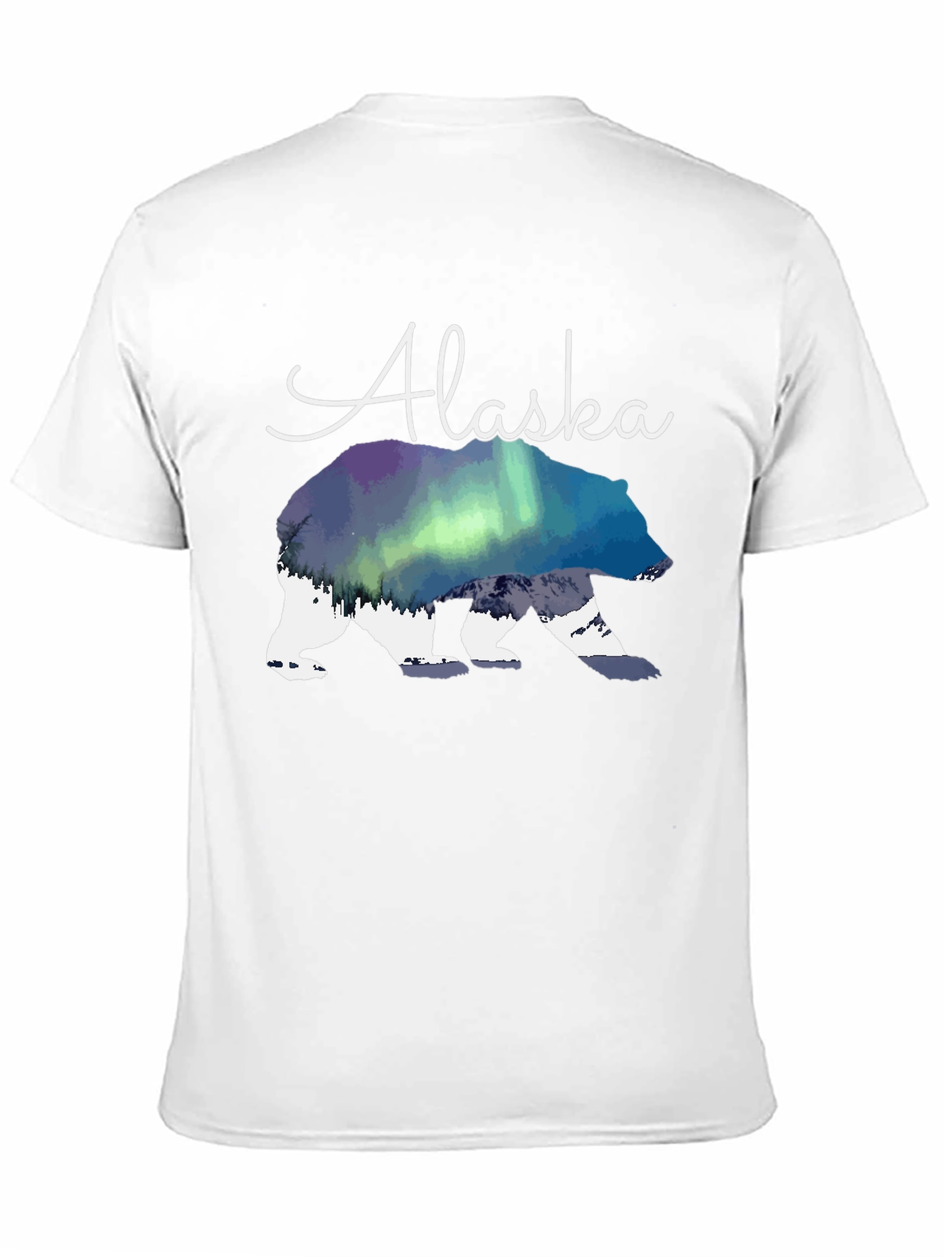 Alaska Bear T-Shirt Aurora Borealis Graphic Tee