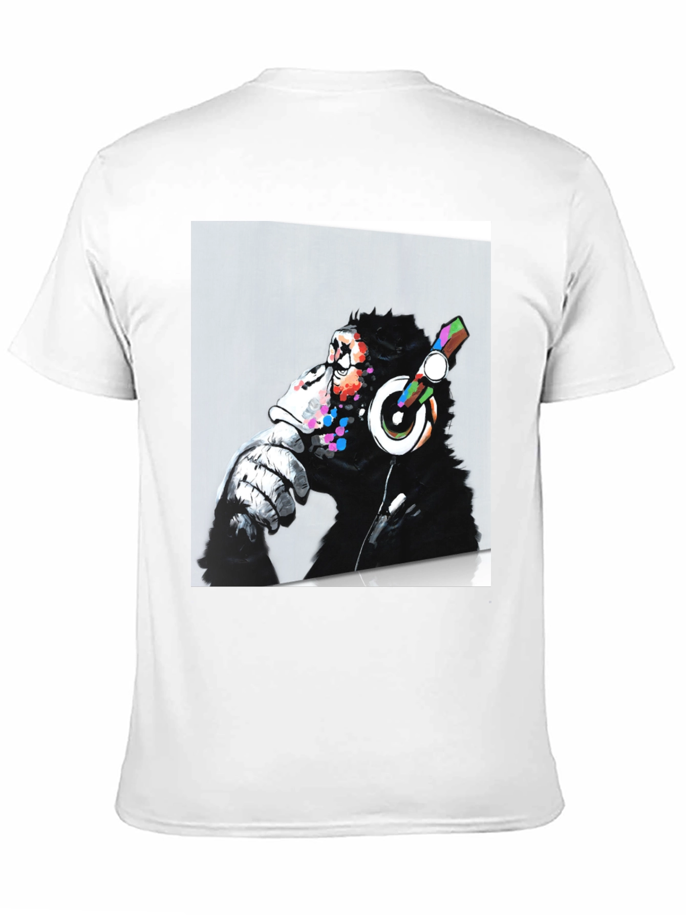 DJ Monkey Graphic Print Black T-Shirt