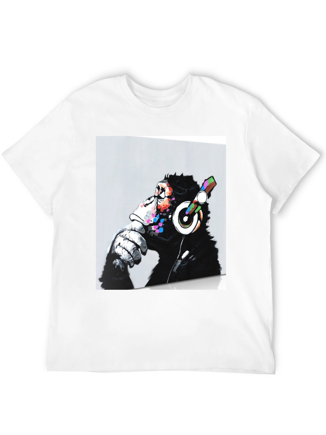 DJ Monkey Graphic Print Black T-Shirt