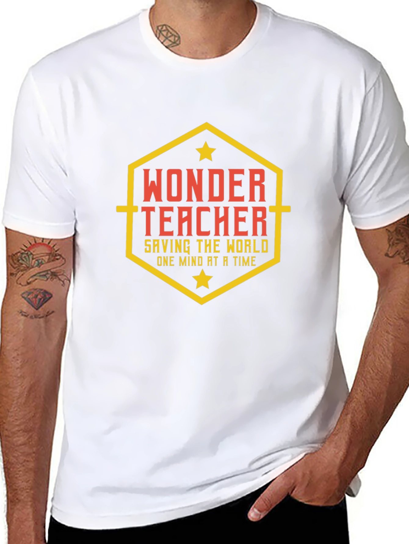 Wonder Teacher Graphic T-Shirt - Saving The World