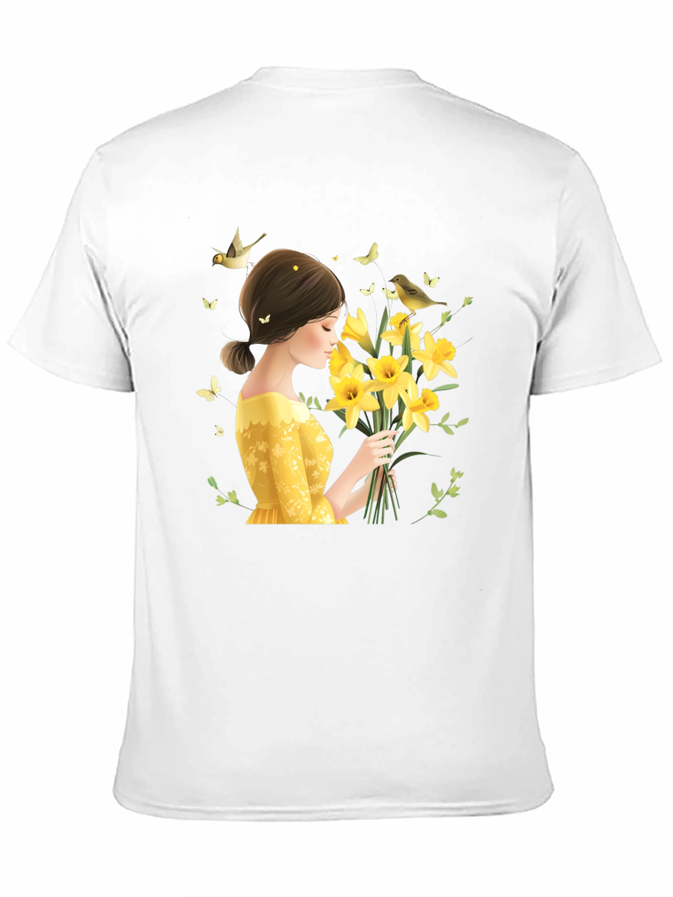Floral Lady Graphic Black T-Shirt
